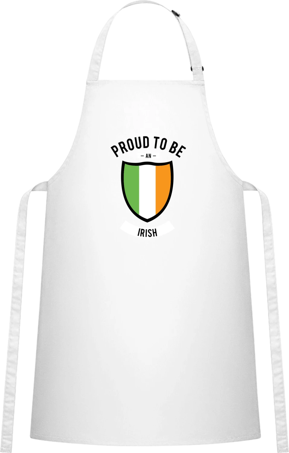 Proud To Be Irish - White Cotton Bib Apron - Front