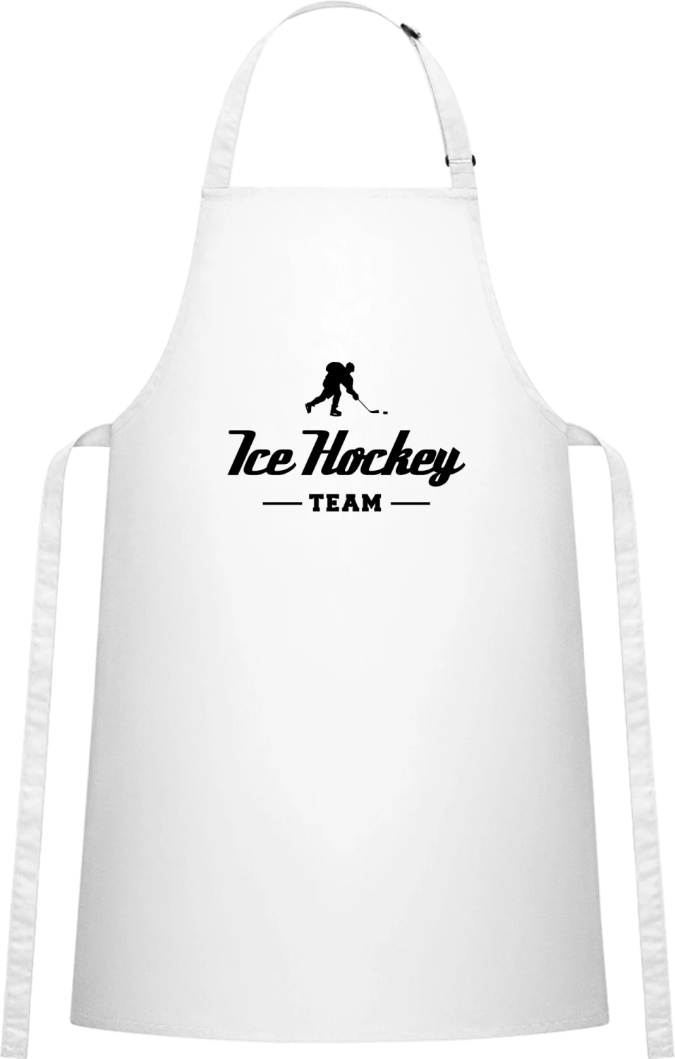 Ice Hockey Team - White Cotton Bib Apron - Front
