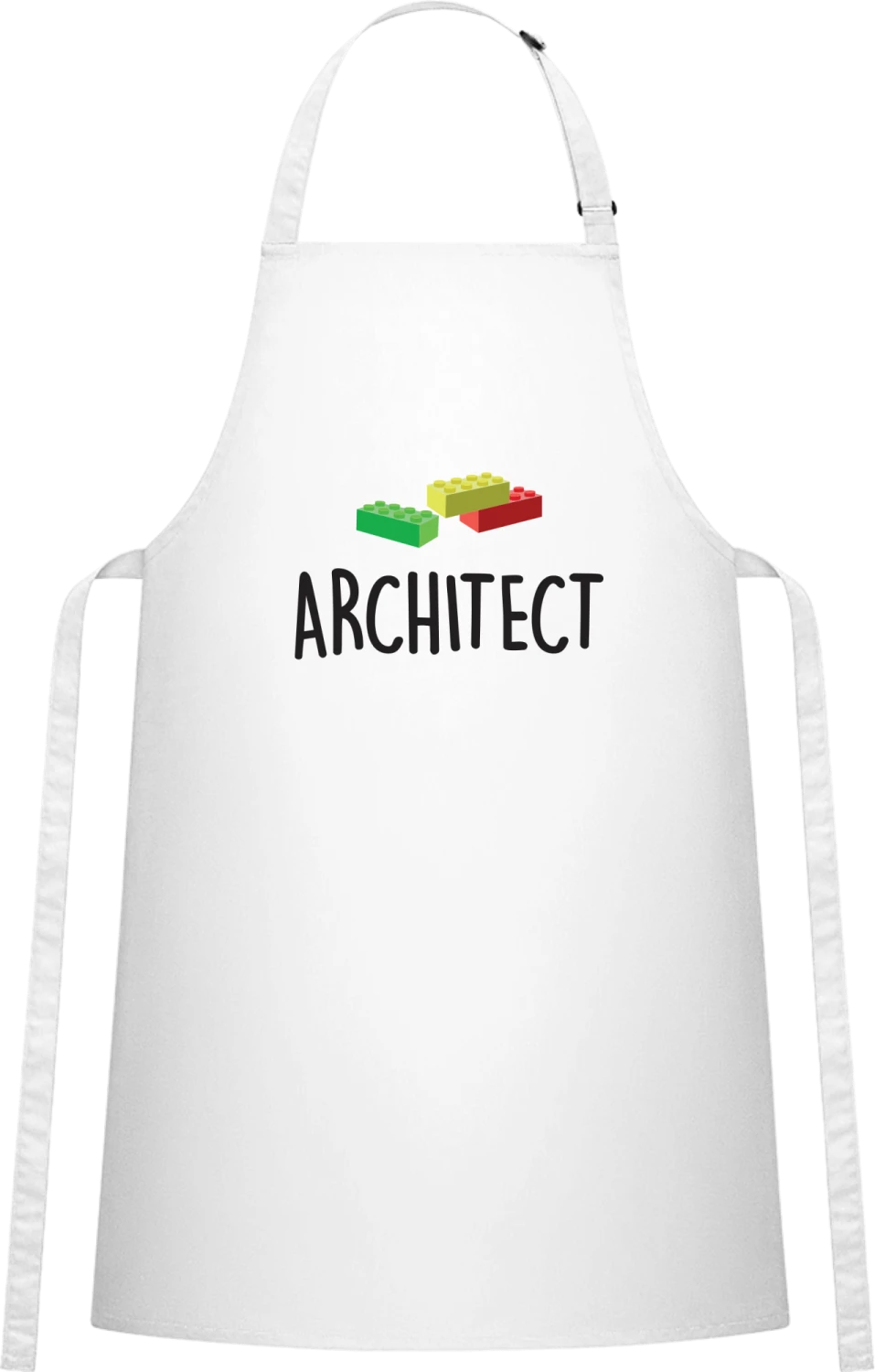 Architect To Be - White Cotton Bib Apron - Front