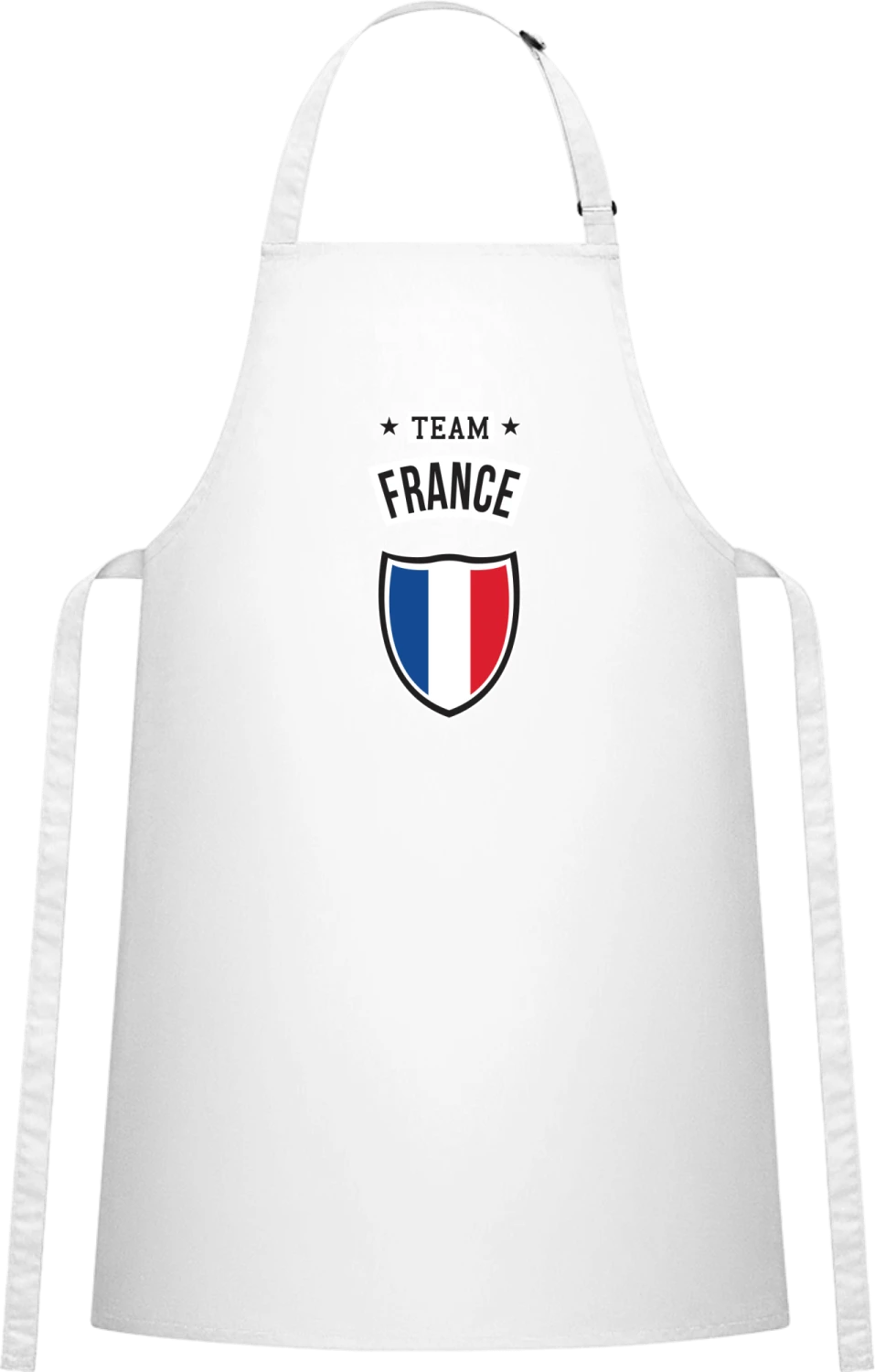 Team France - White Cotton Bib Apron - Front