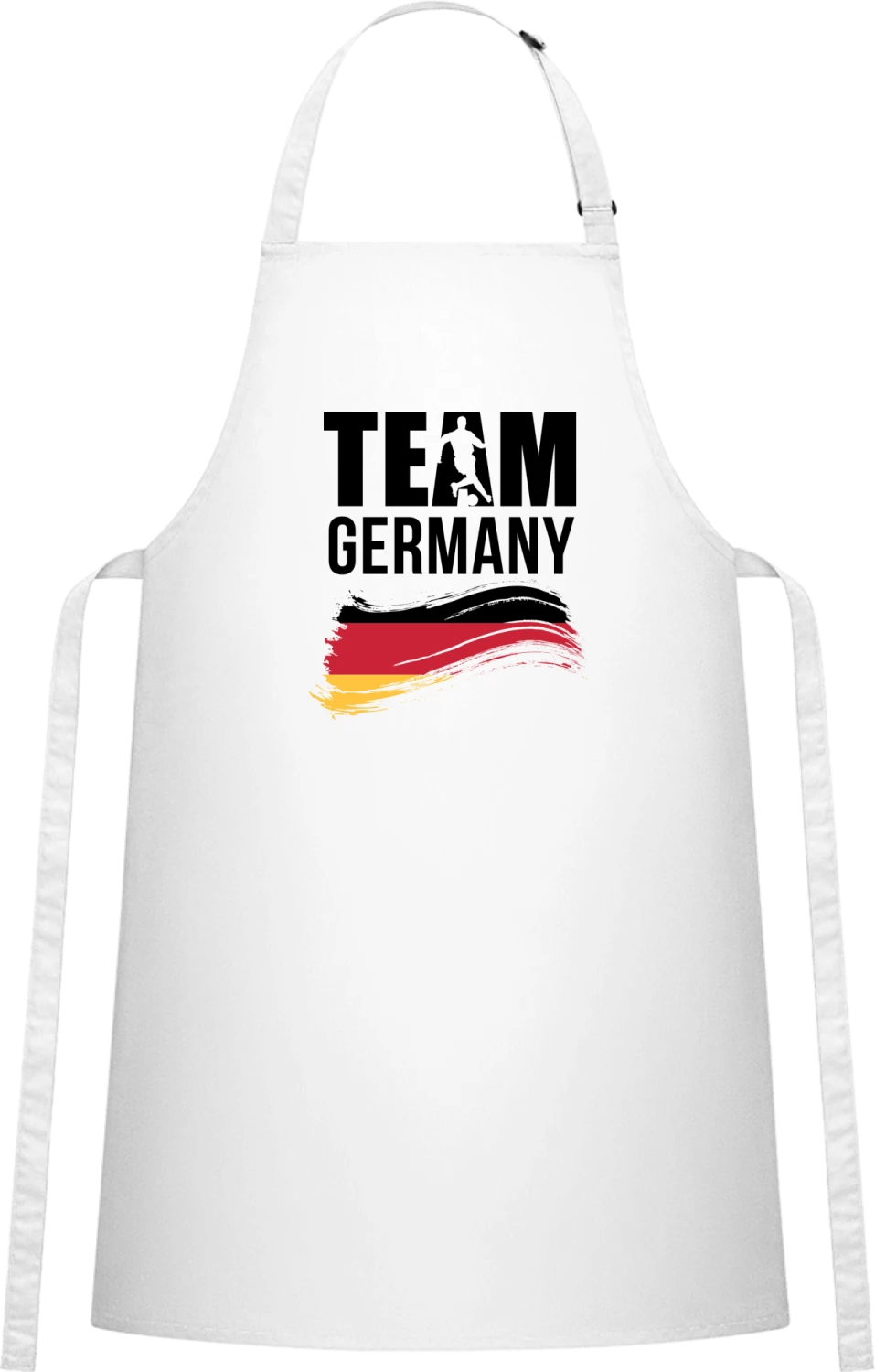 Team Germany Illustration - White Cotton Bib Apron - Front