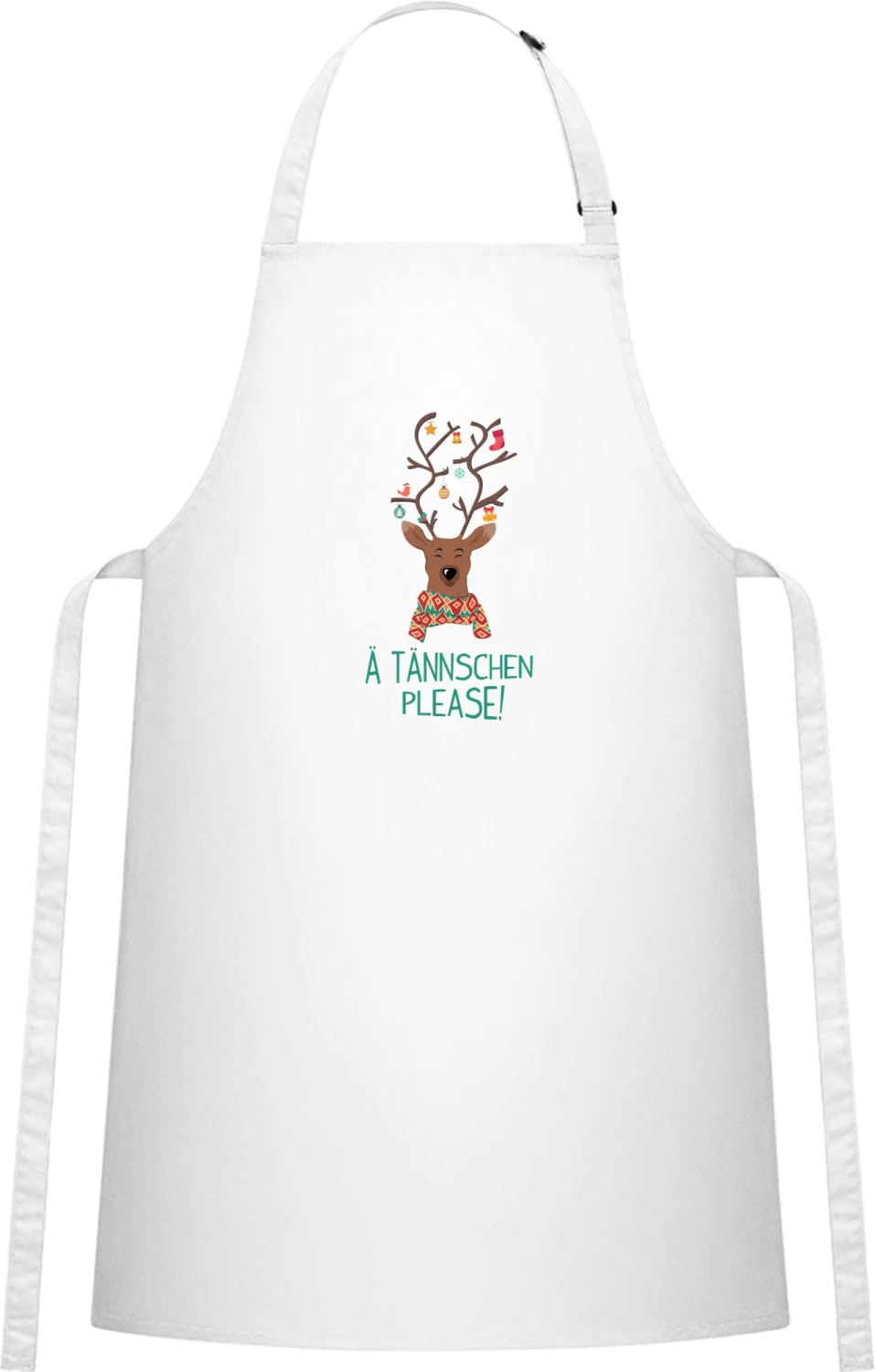 A Tännschen please - White Cotton Bib Apron - Front