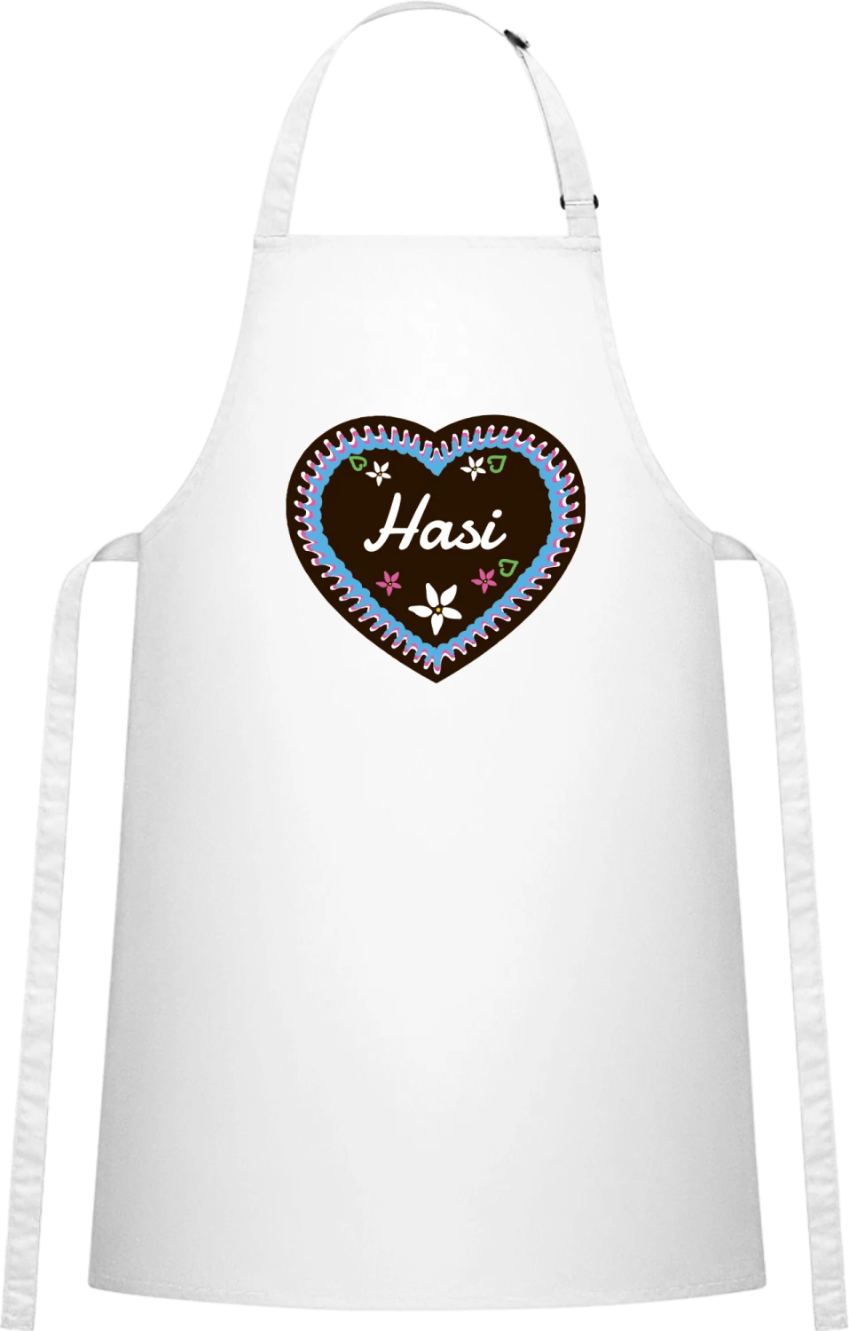 Hasi - White Cotton Bib Apron - Front