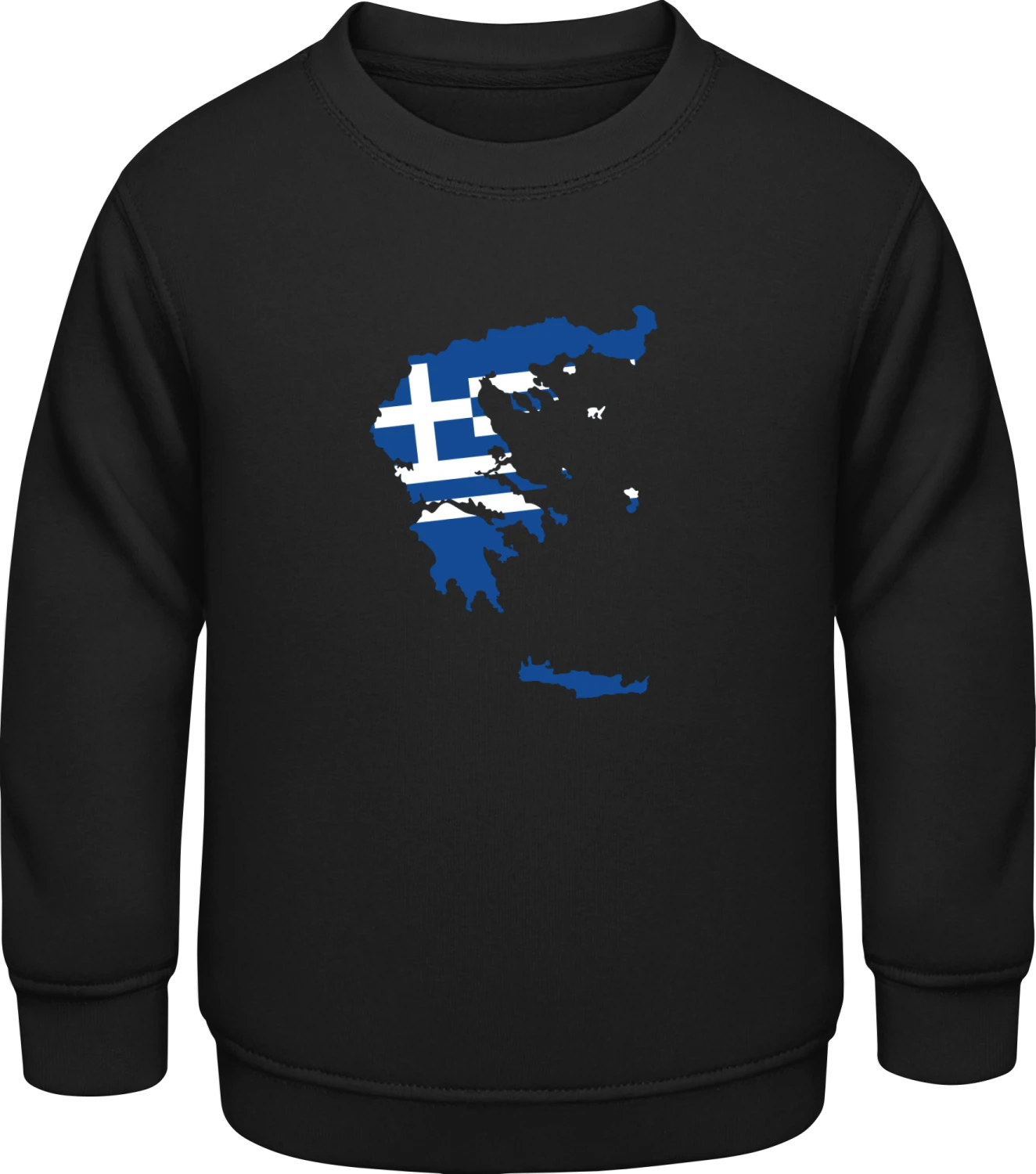 Greece Map - Black AWDis Sweat kids - Front