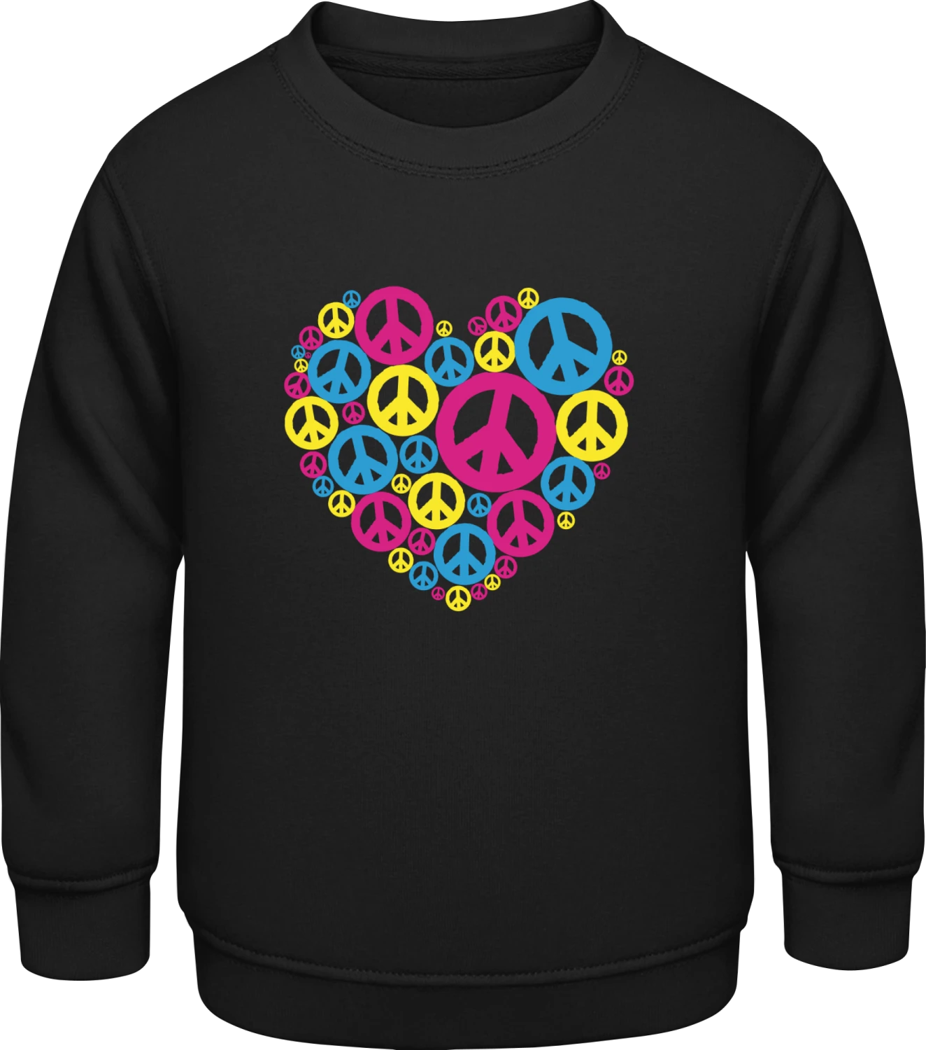 Love Peace - Black AWDis Sweat kids - Front