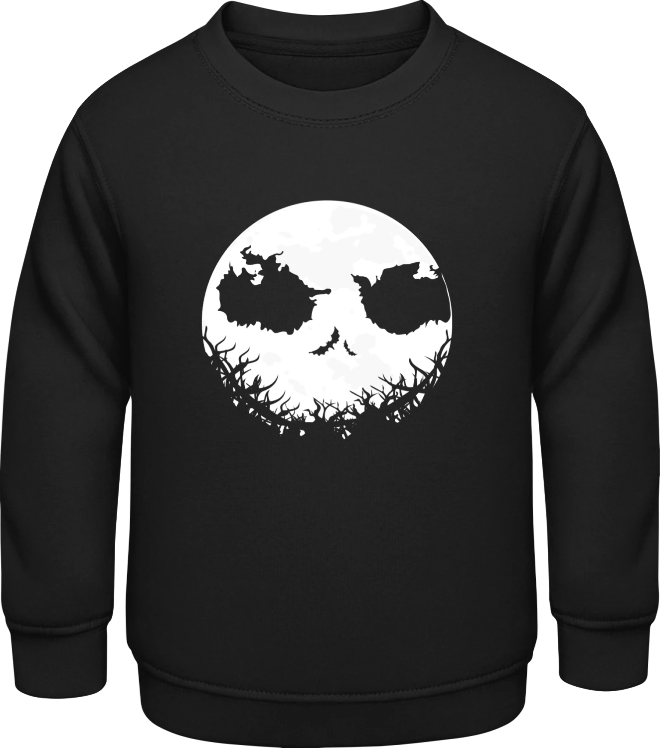 Halloween Moonlight Face - Black AWDis Sweat kids - Front