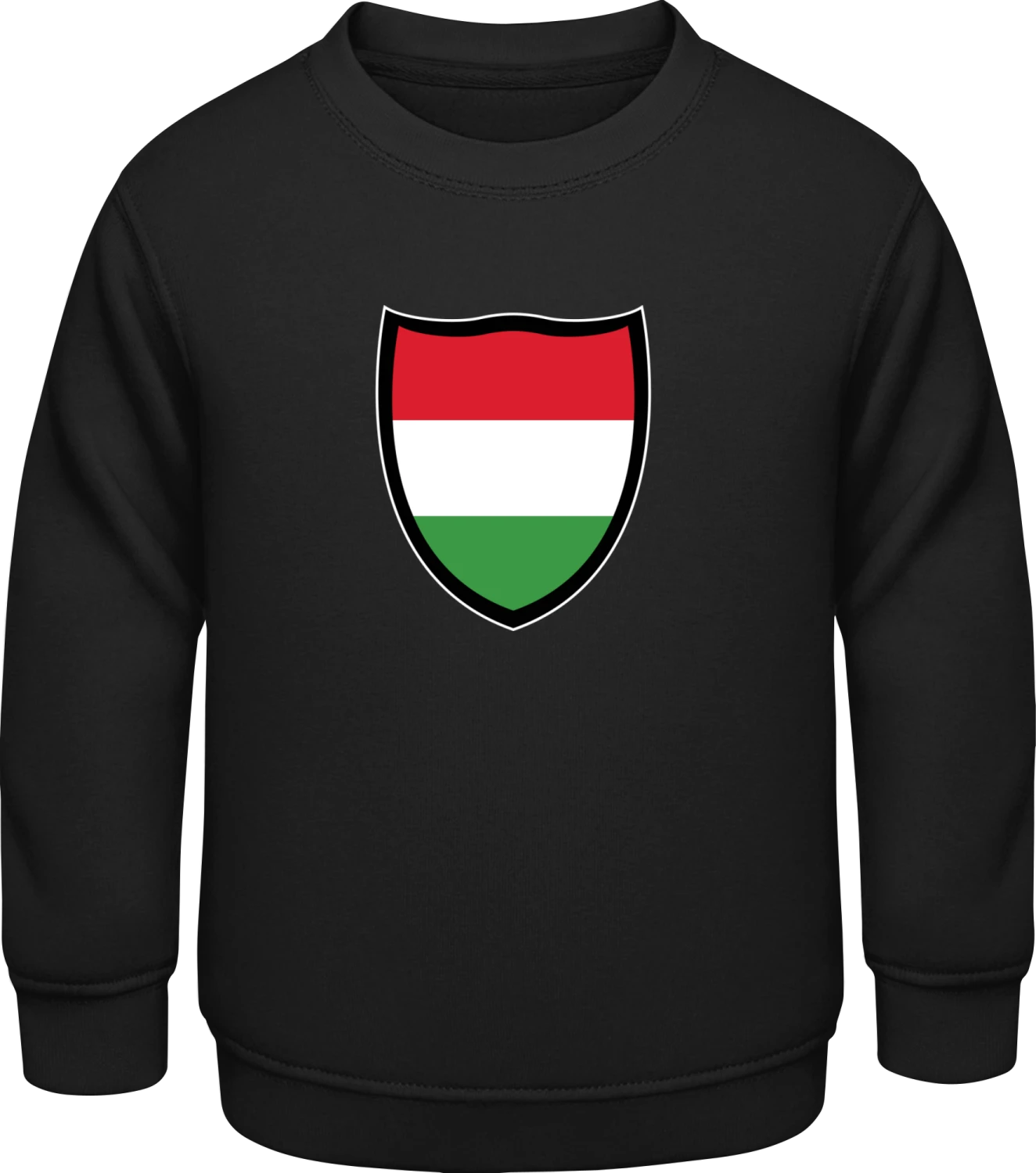 Hungary Flag Shield - Black AWDis Sweat kids - Front