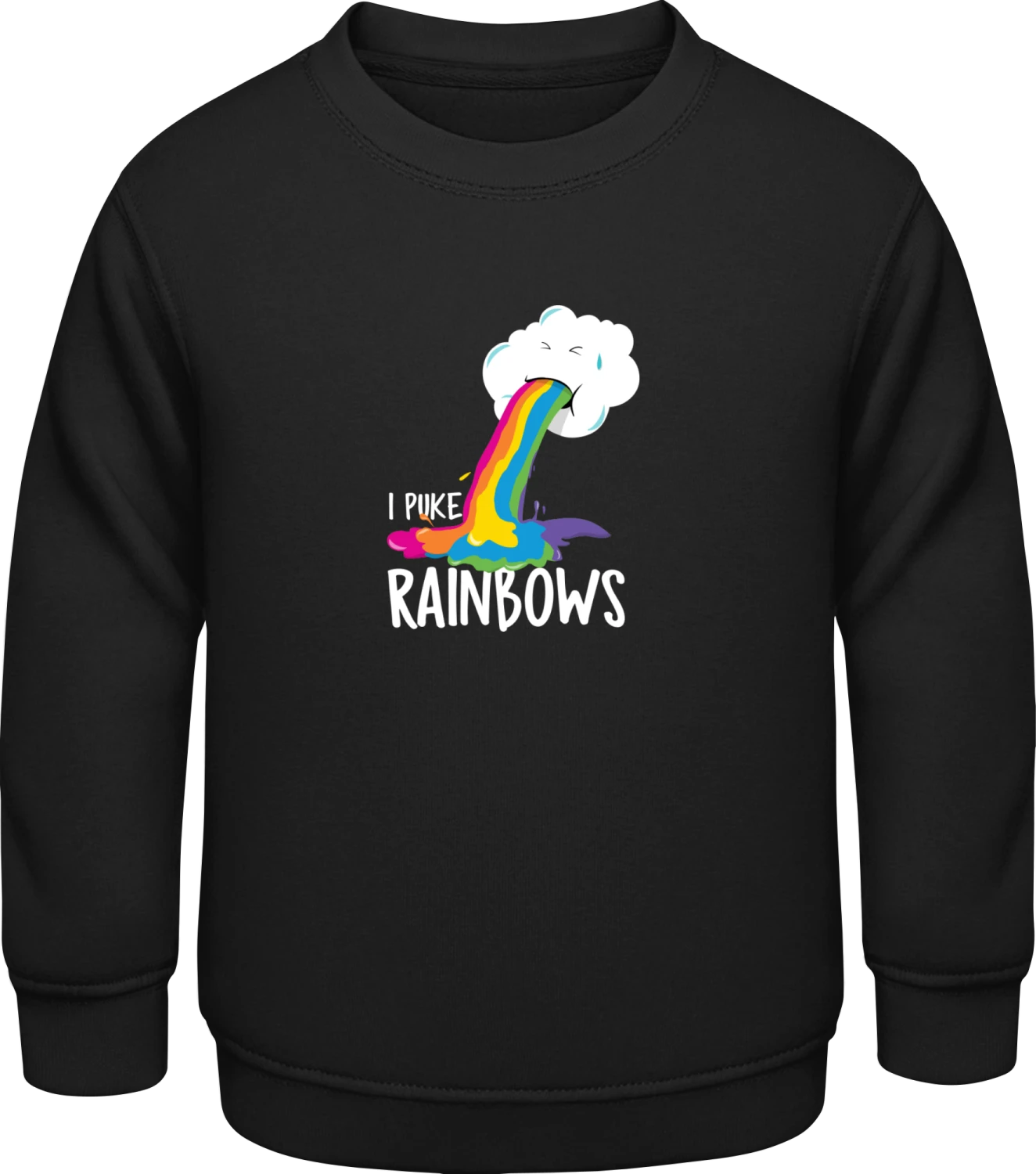 I Puke Rainbows - Black AWDis Sweat kids - Front