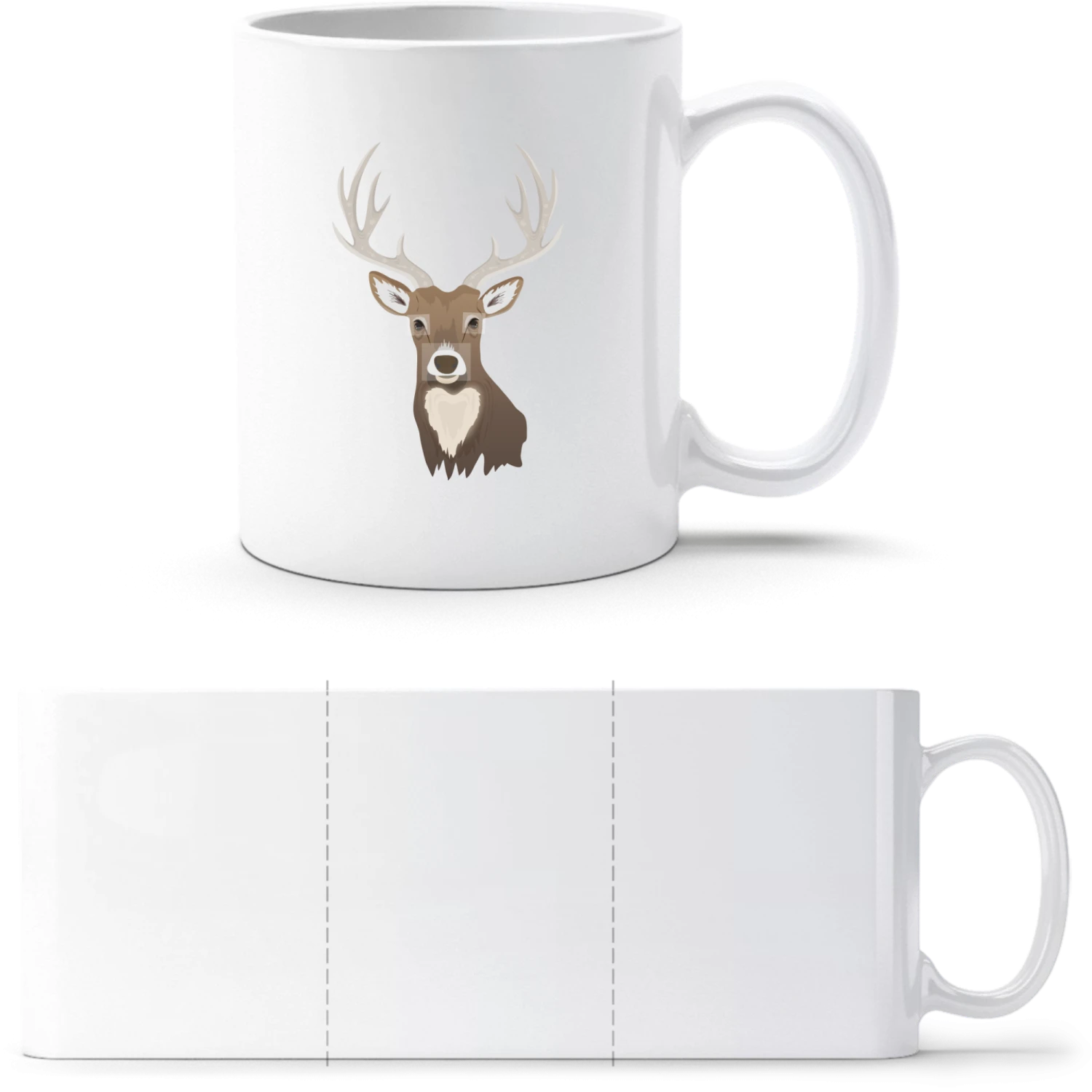 Deer Realistic - White White mug - front