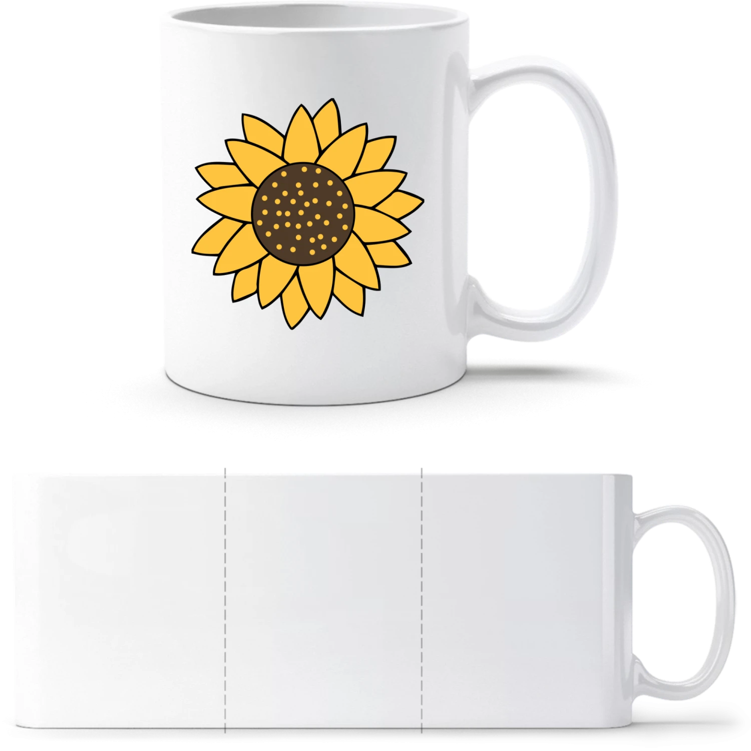 Sunflower - White White mug - front