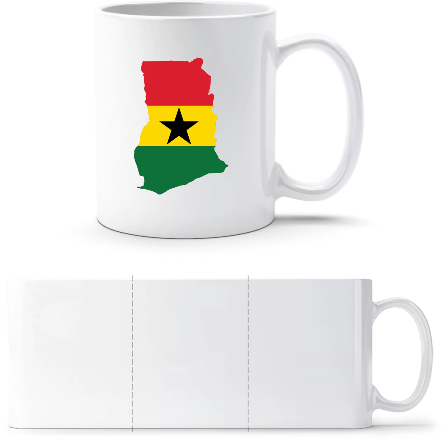 Ghana Map - White White mug - front