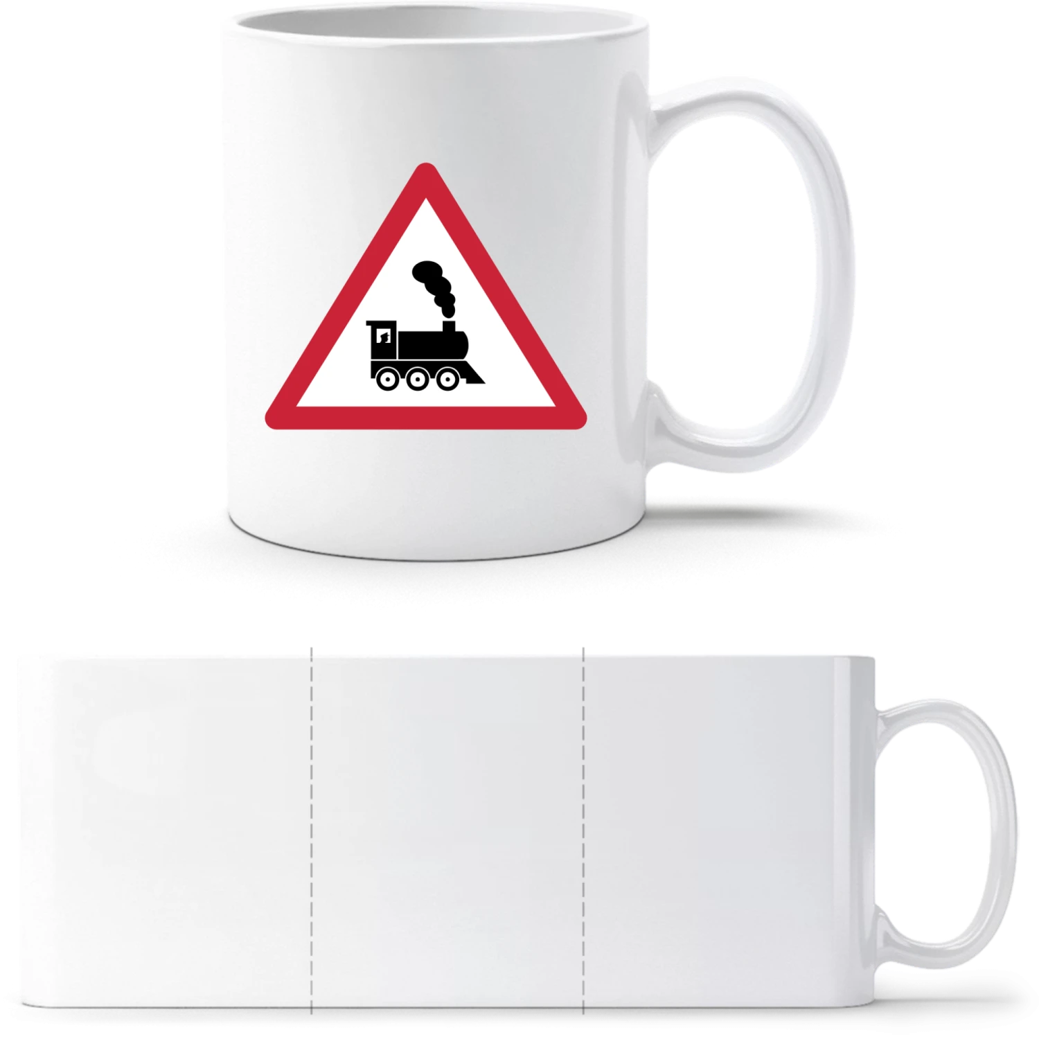 Train Sign - White White mug - front