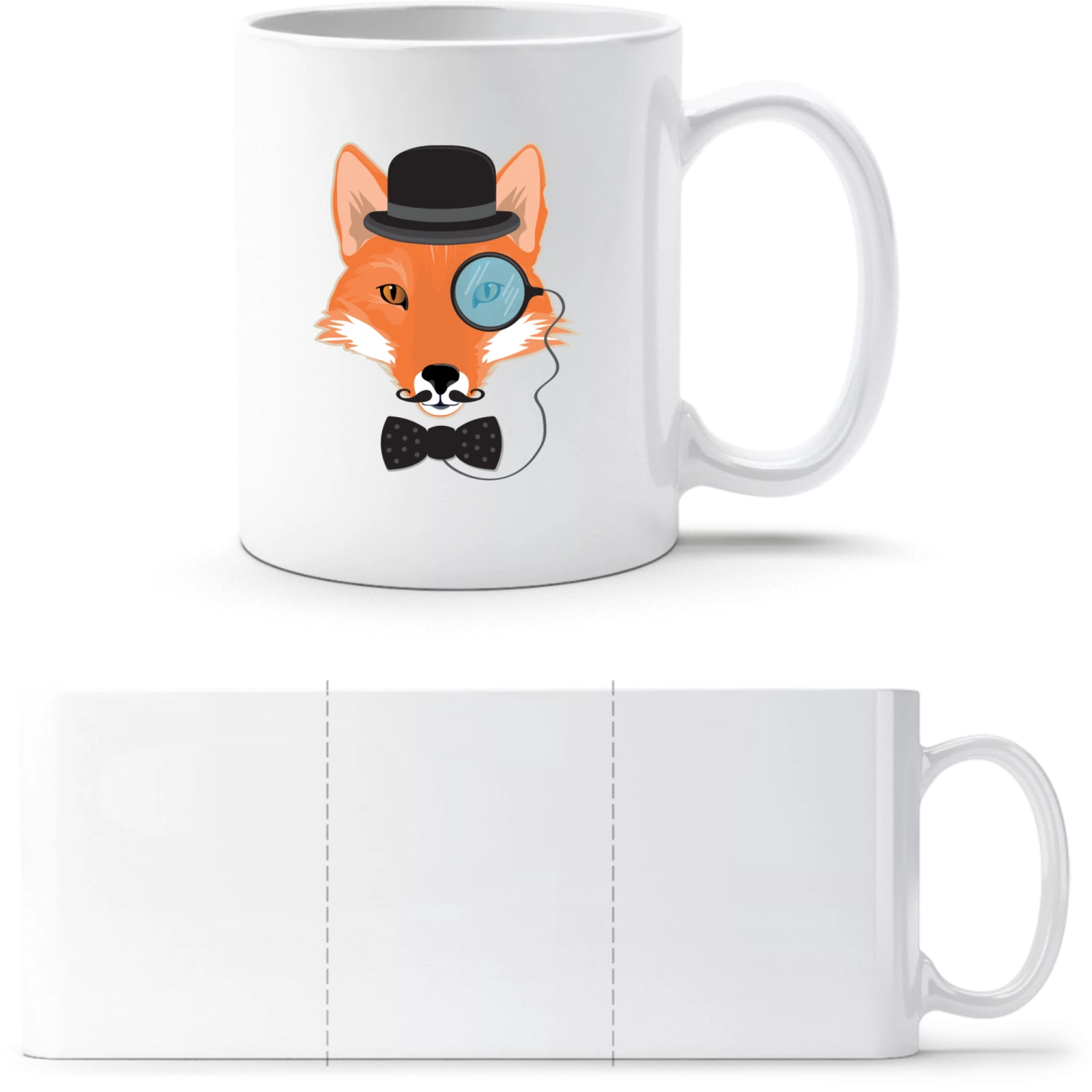 Hipster Fox - White White mug - front