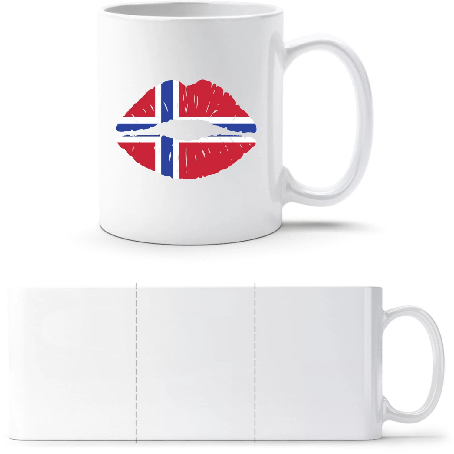 Norwegian Kiss Flag - White White mug - front