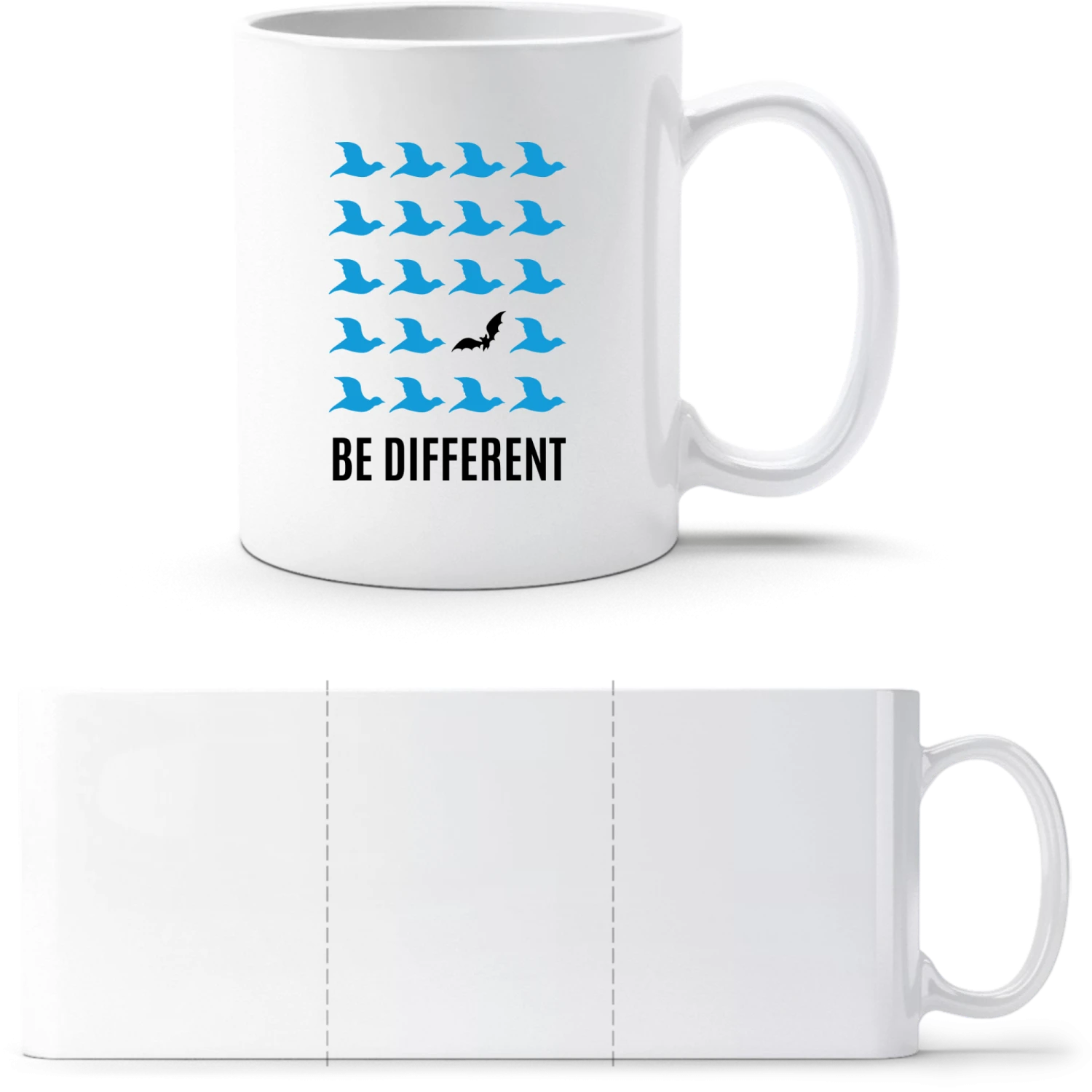 Be Different Bat Bird - White White mug - front