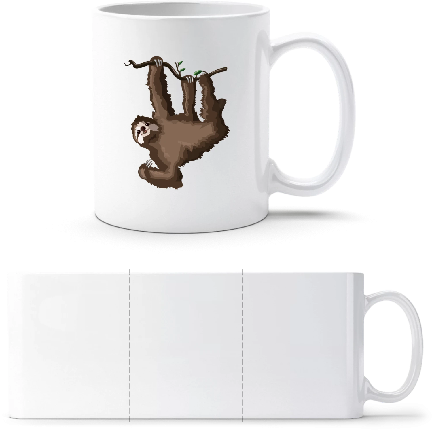Sloth Illustration - White White mug - front