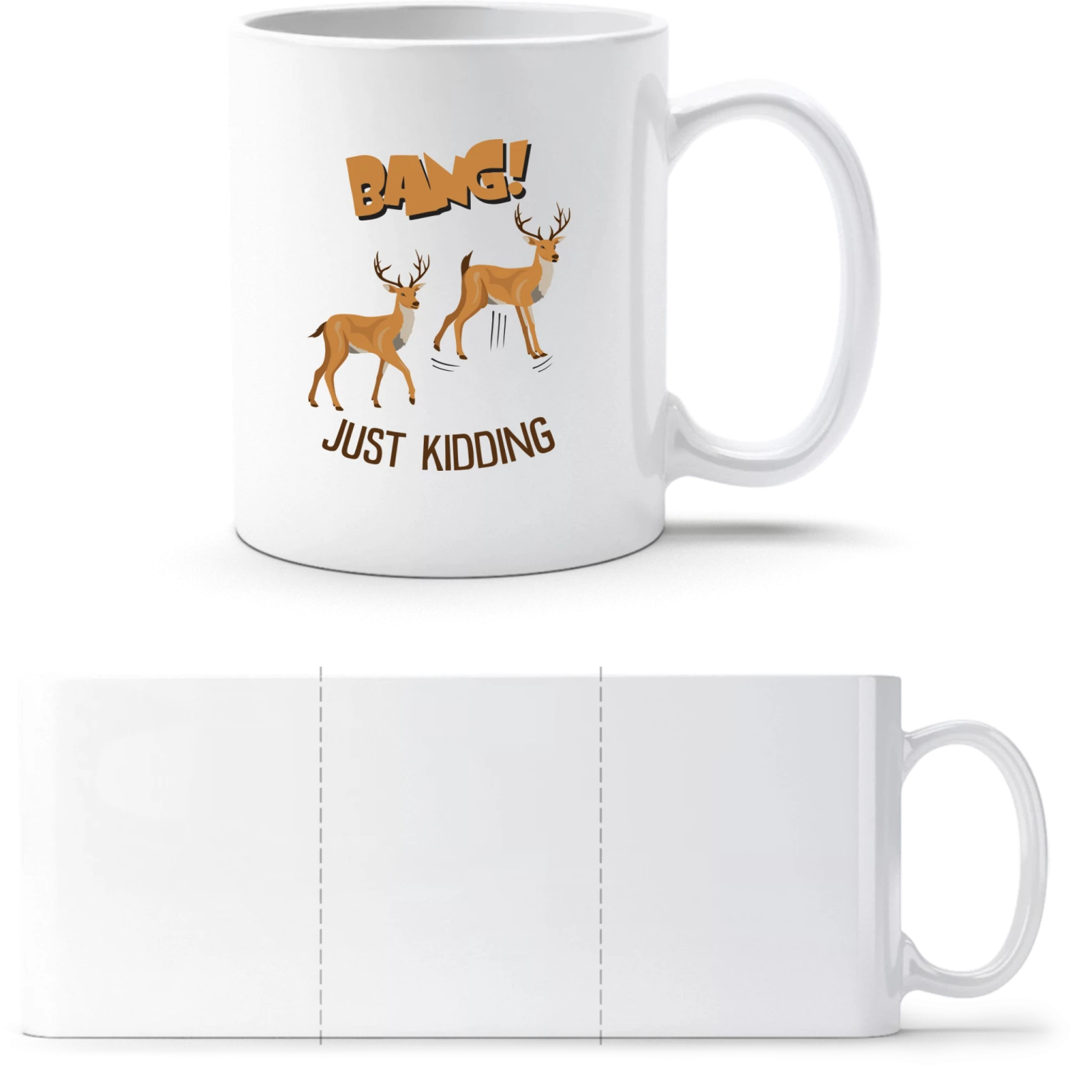 Bang! Just Kidding - White White mug - front