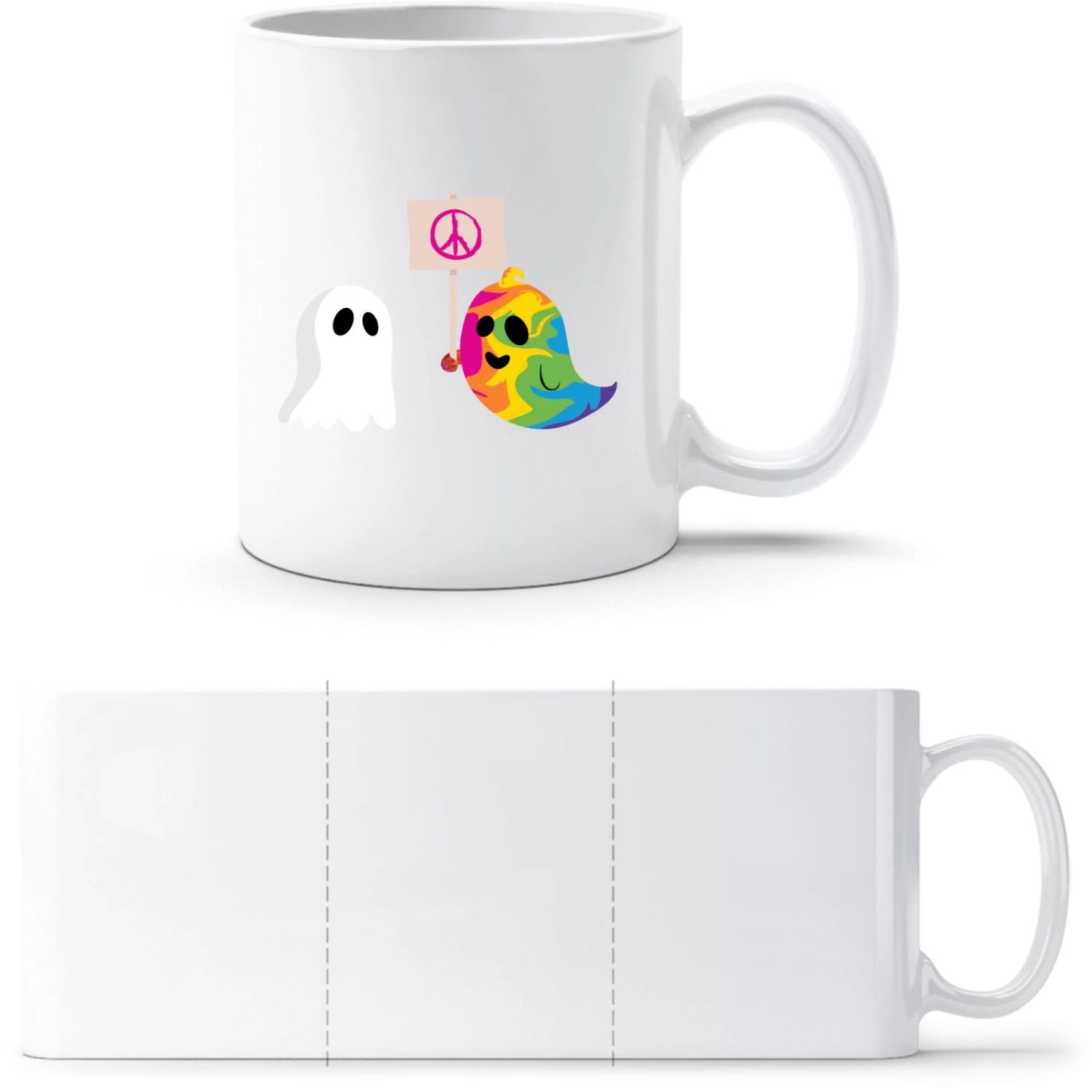 Hippie Ghost - White White mug - front