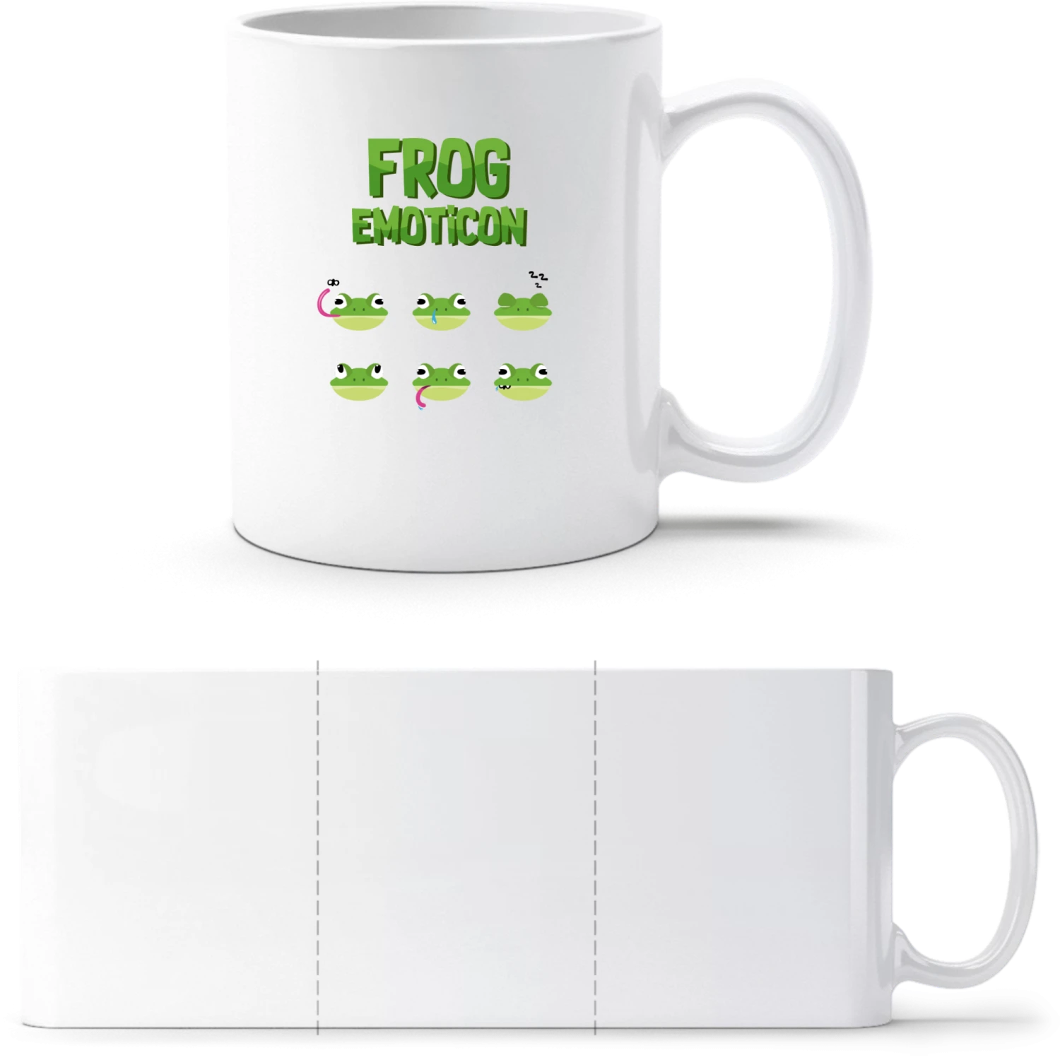 Frog Emoticons - White White mug - front