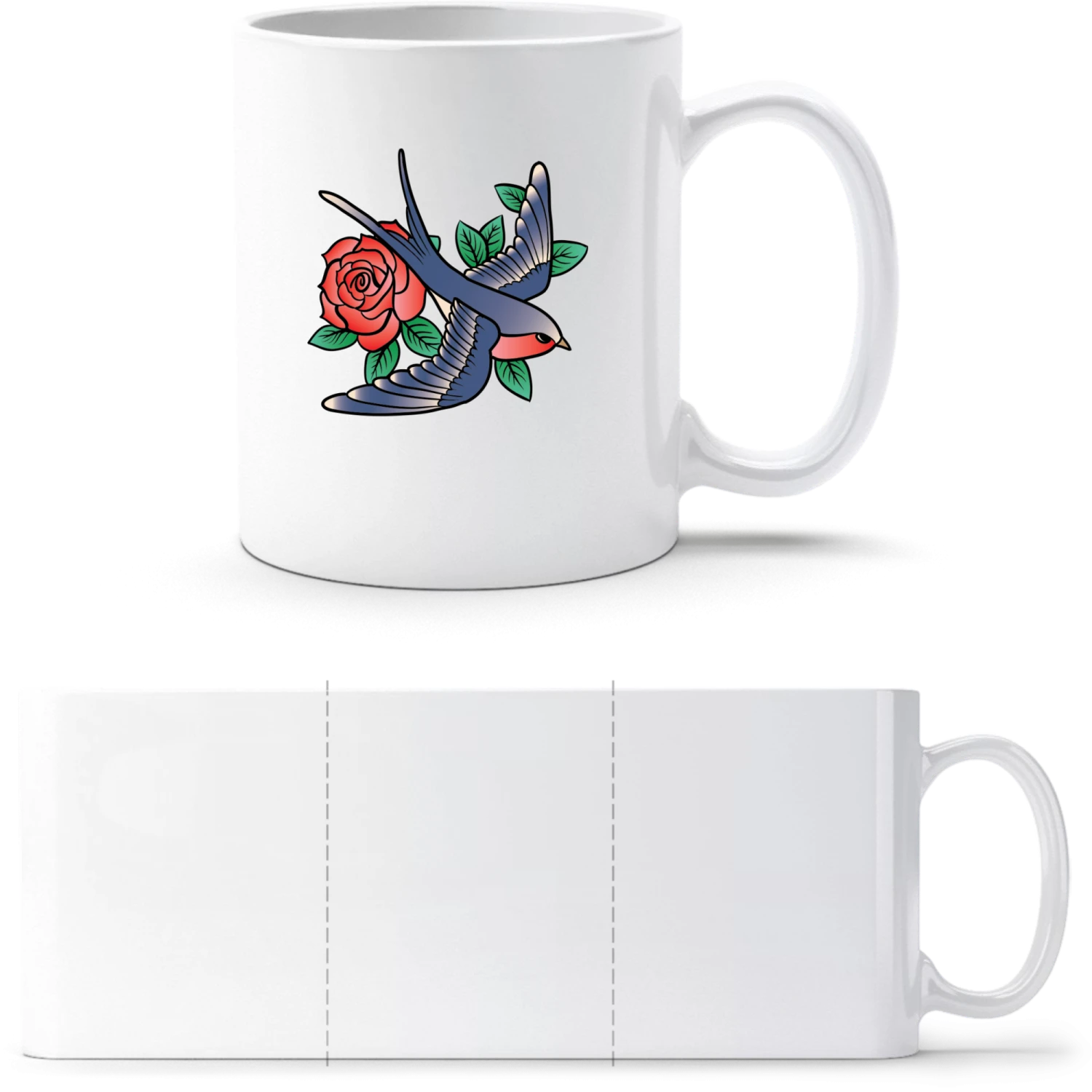 Rose Bird - White White mug - front