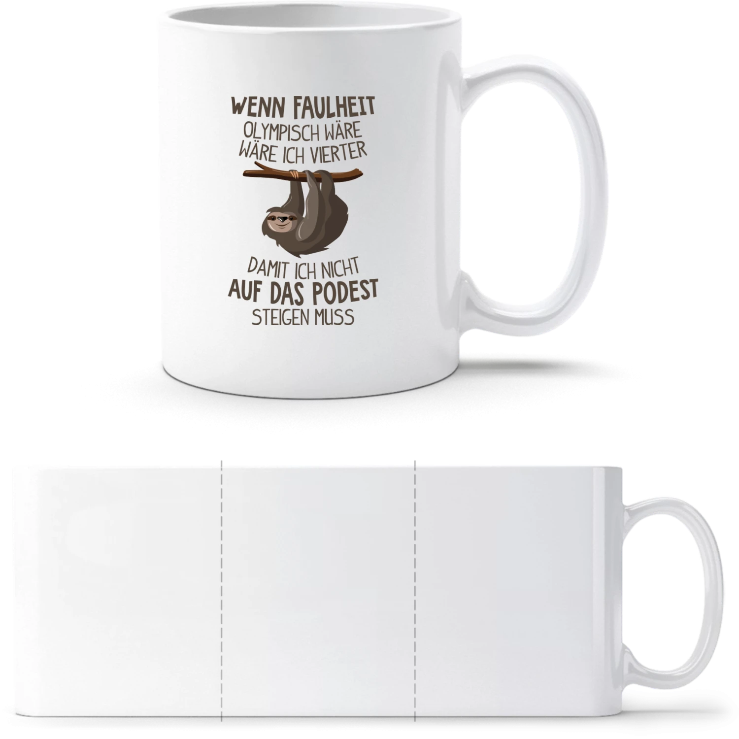 Wenn Faulheit olympisch wäre - White White mug - front