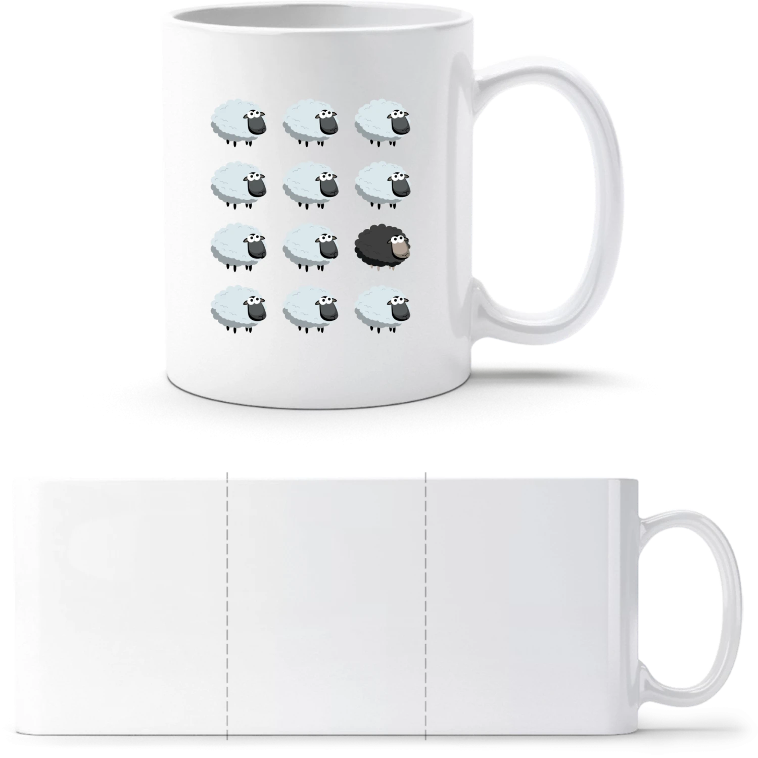 Black Sheep Different - White White mug - front