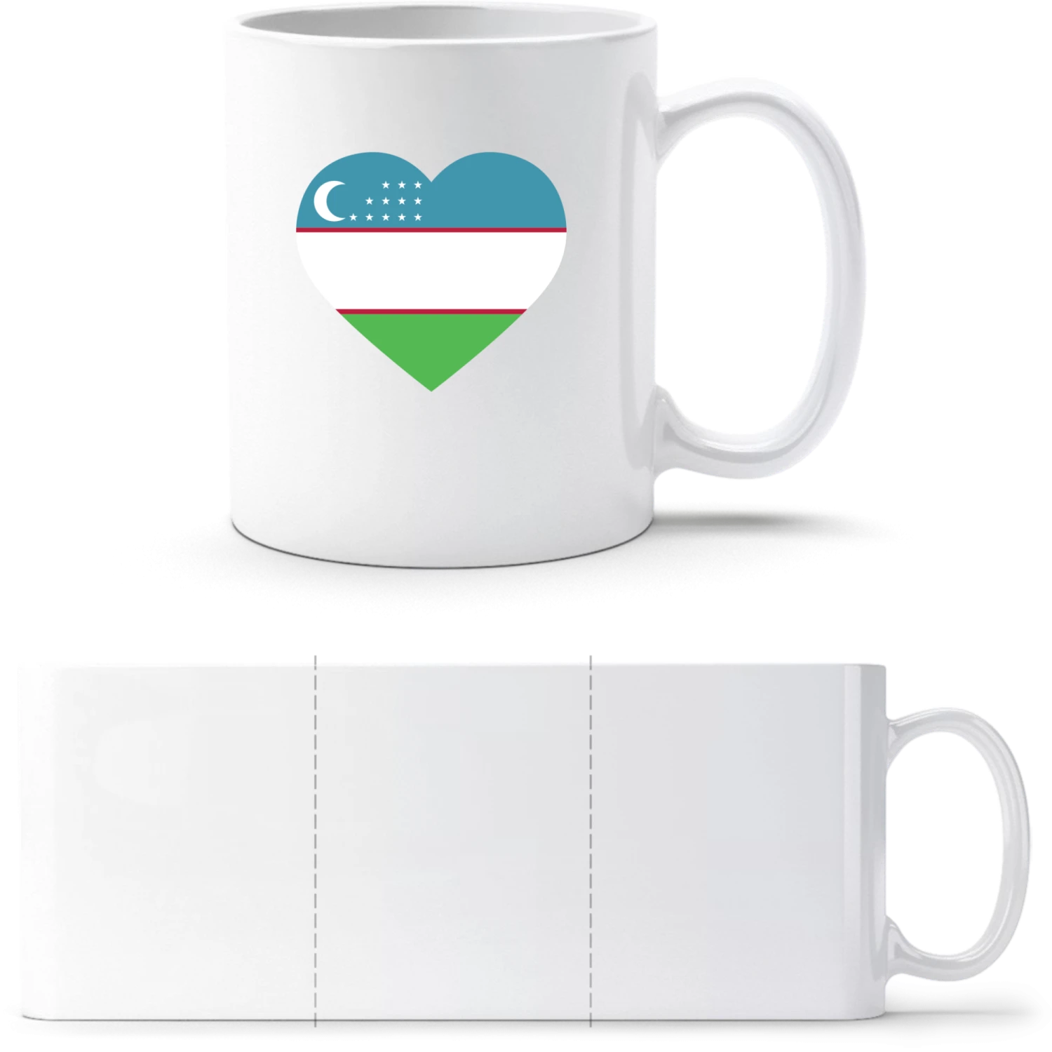 Uzbekistan Heart Flag - White White mug - front