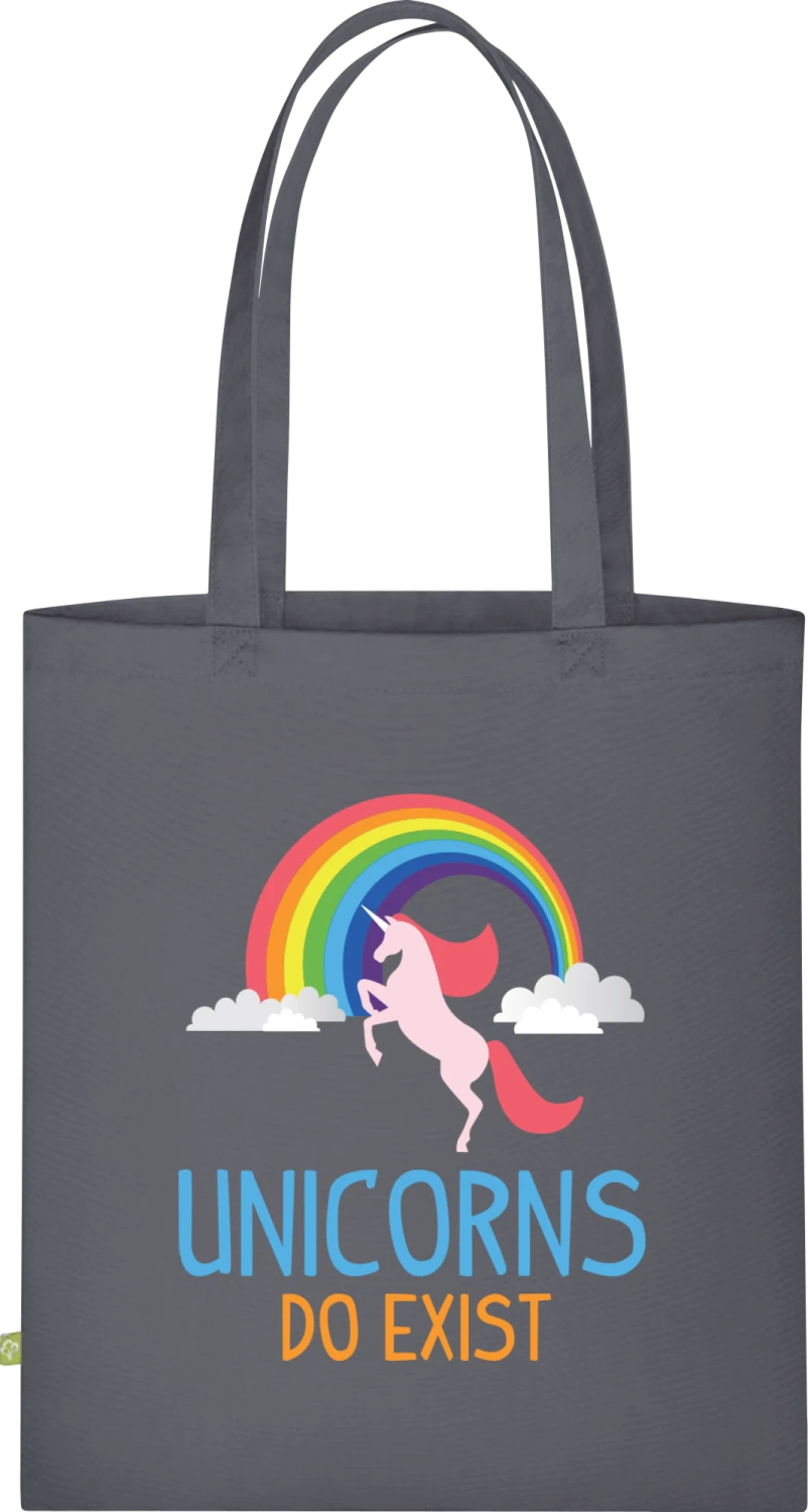 Unicorns Do Exist - Graphite Grey Organic Bag for Life - Front