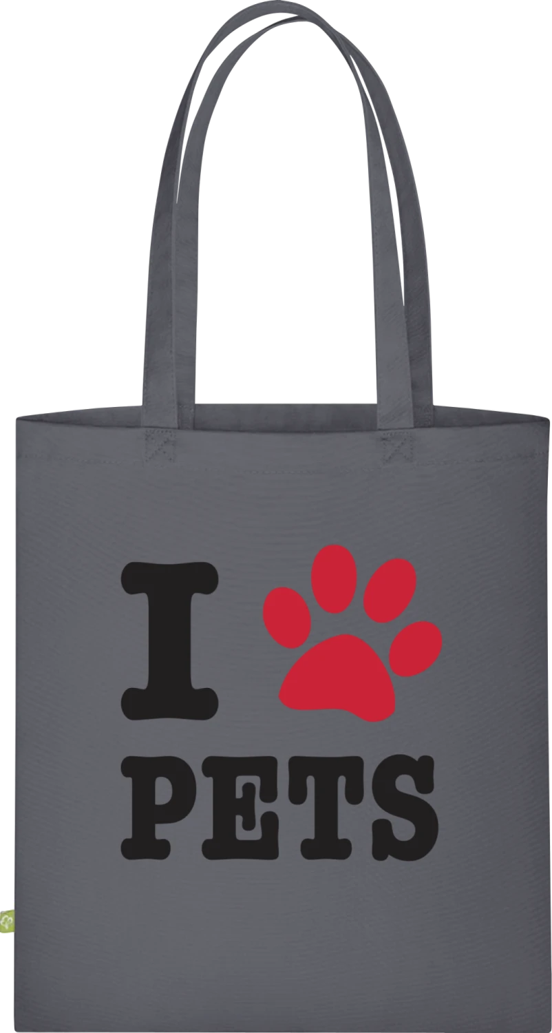 I Love Pets - Graphite Grey Organic Bag for Life - Front