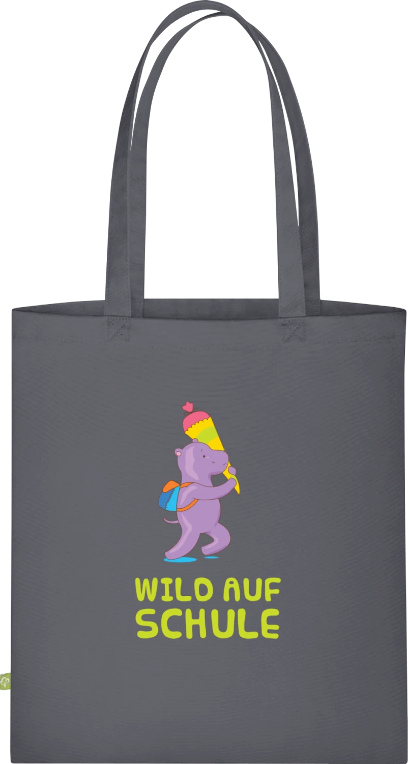 Wild auf Schule Nilpferd - Graphite Grey Organic Bag for Life - Front