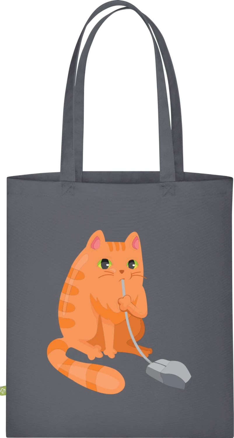 Cat Eats Mouse - Graphite Grey Organic Bag for Life - Front