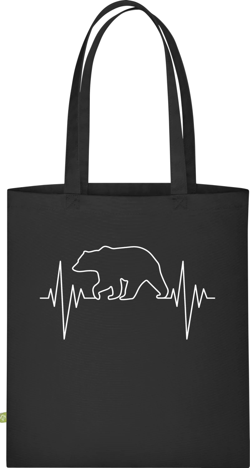 Bear Pulse - Black Organic Bag for Life - Front