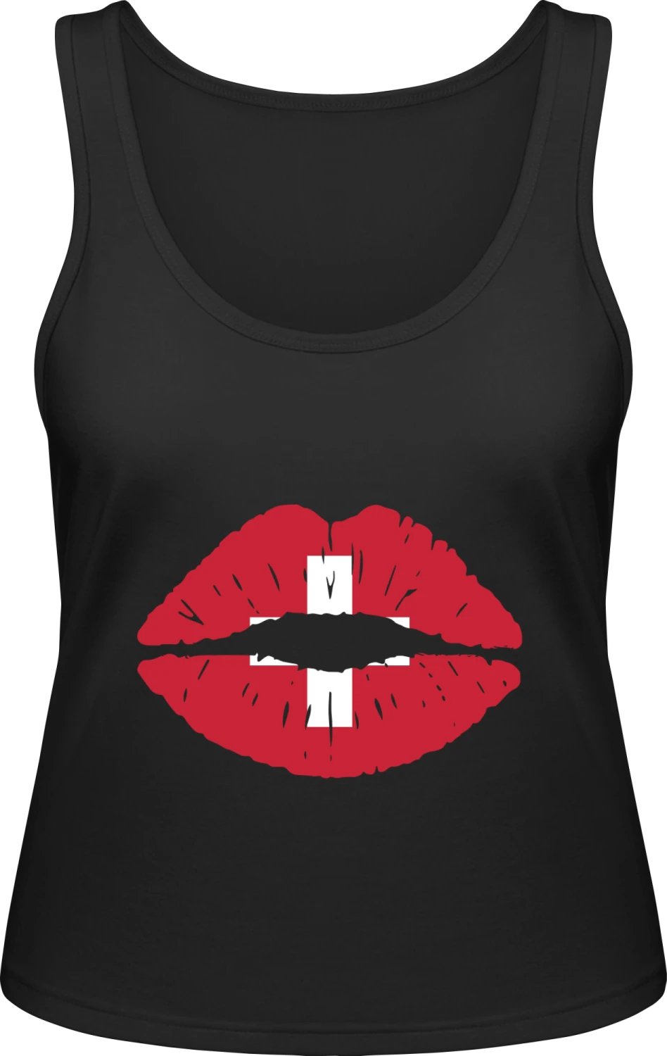Switzerland Kiss Flag - Black Inspire Tank T / Women  - Front
