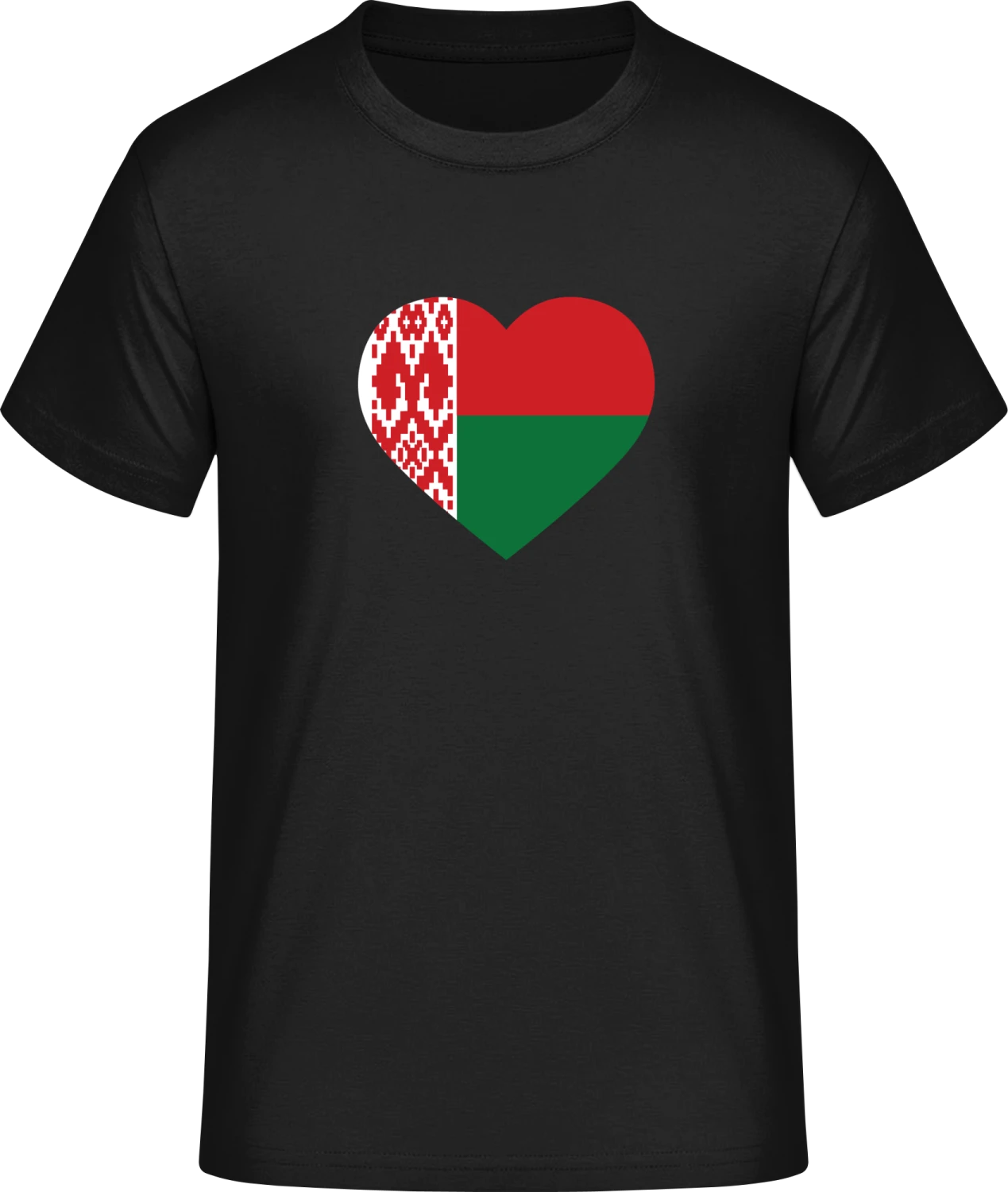 Belarus Heart Flag - Front_Schwarz