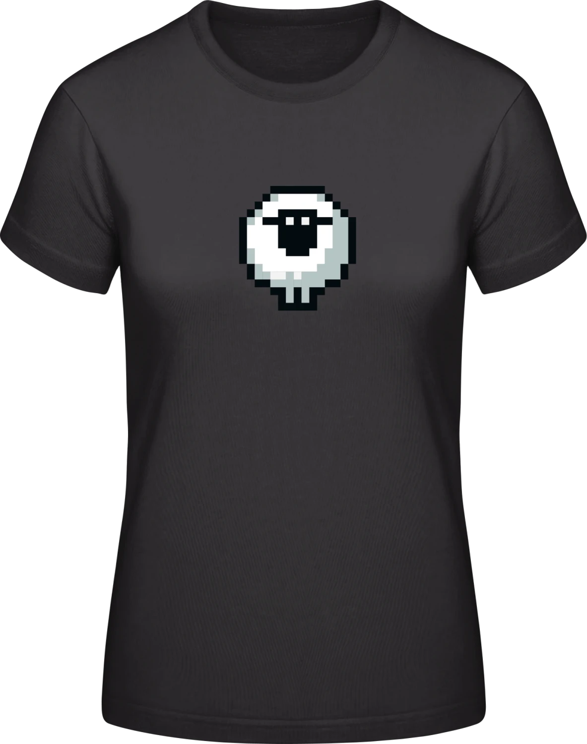 Pixel Sheep - Black #E190 women T-Shirt - Front