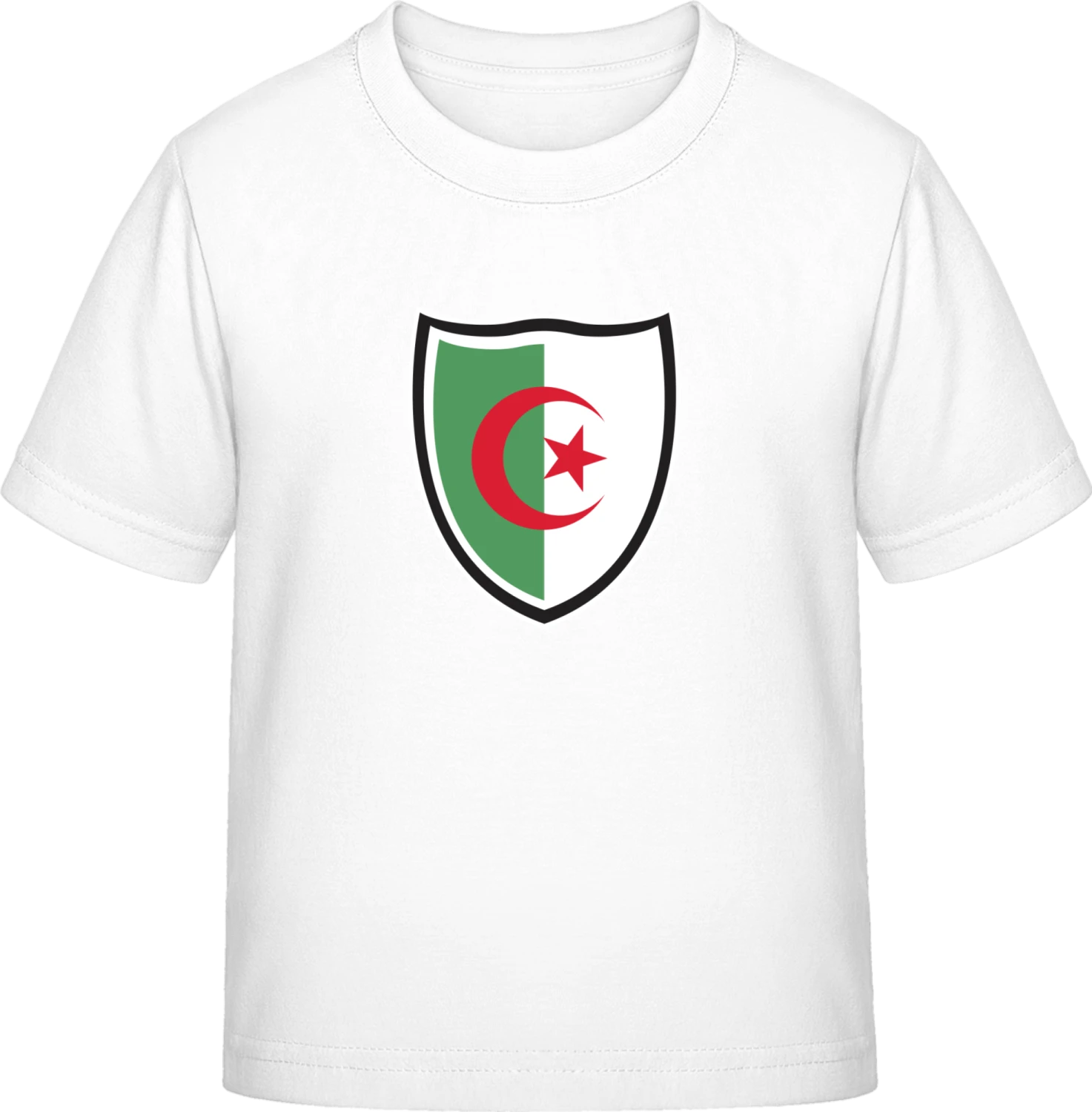 Algeria Flag Shield - White Exact 190 Kids - Front