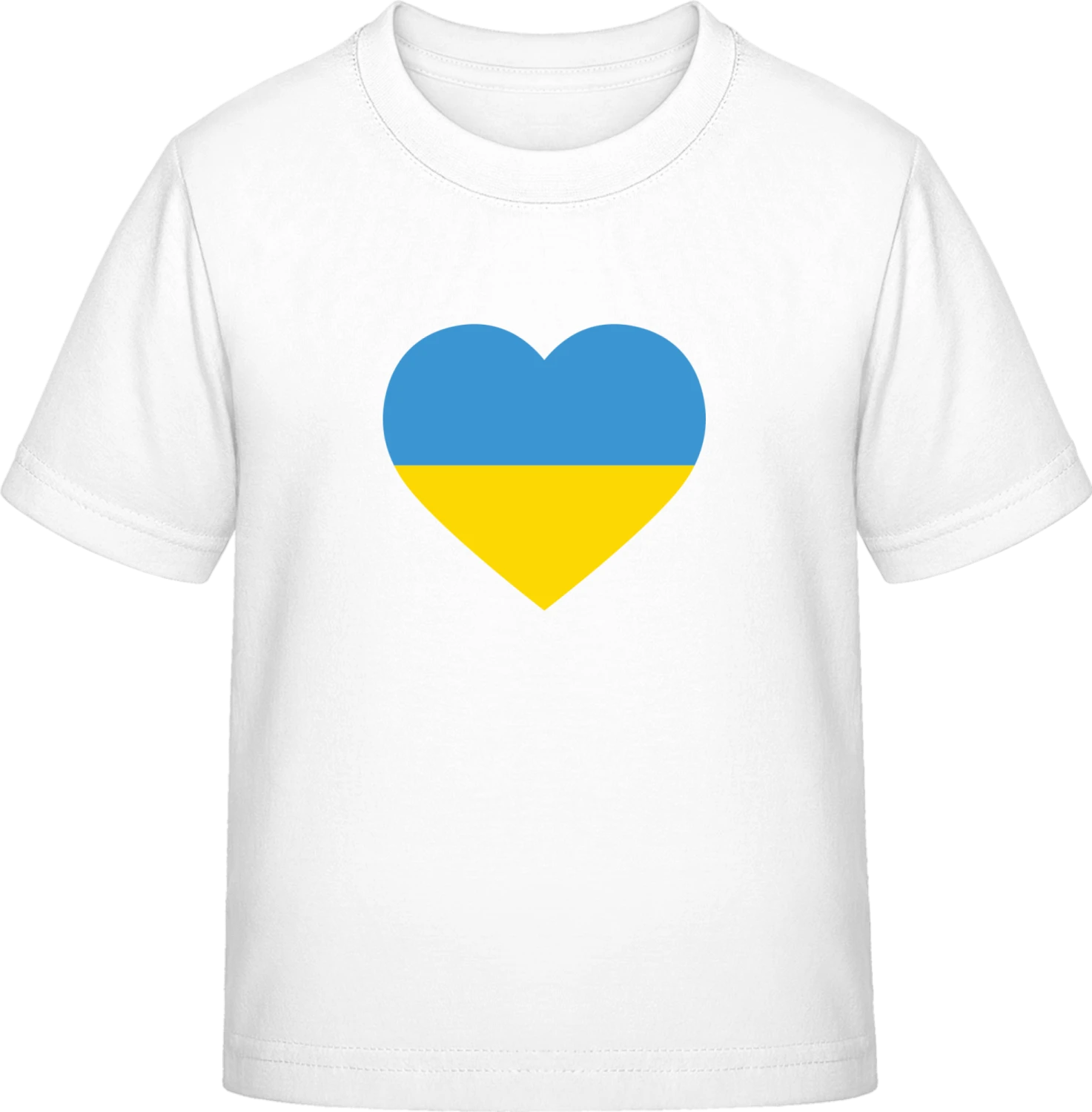 Ukraine Heart Flag - White Exact 190 Kids - Front