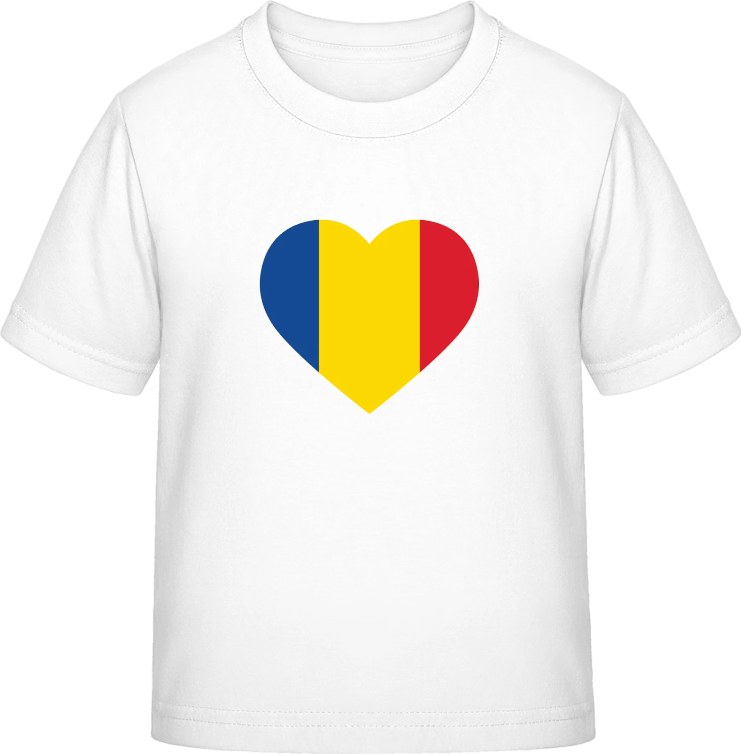 Romania Heart Flag - White Exact 190 Kids - Front