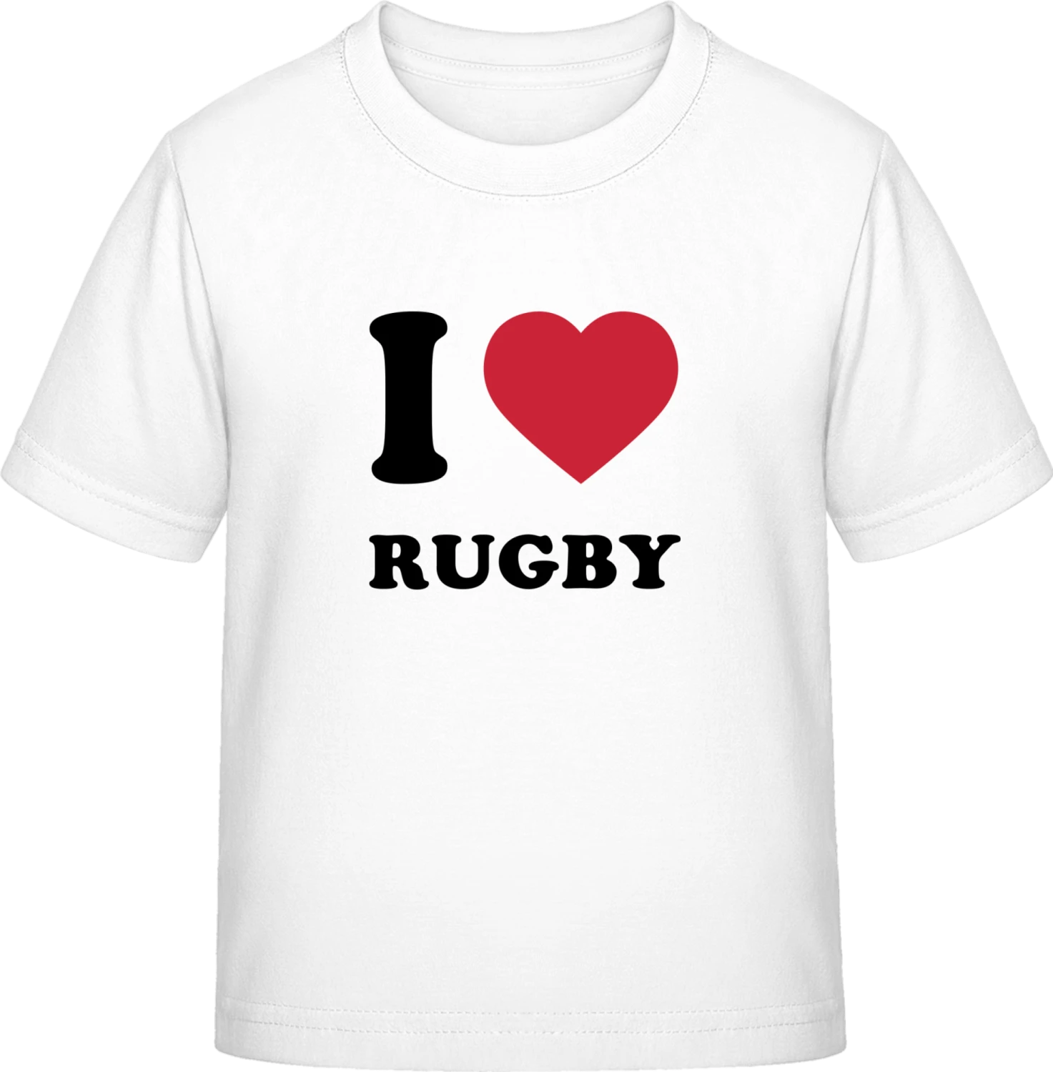 I Heart Rugby - White Exact 190 Kids - Front