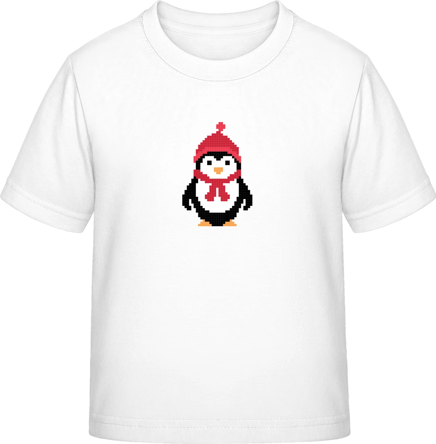 Penguin Pixel Style - White Exact 190 Kids - Front