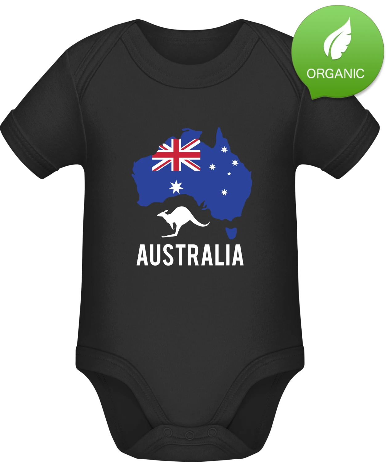 Australia - Black Organic Bodysuit - Front
