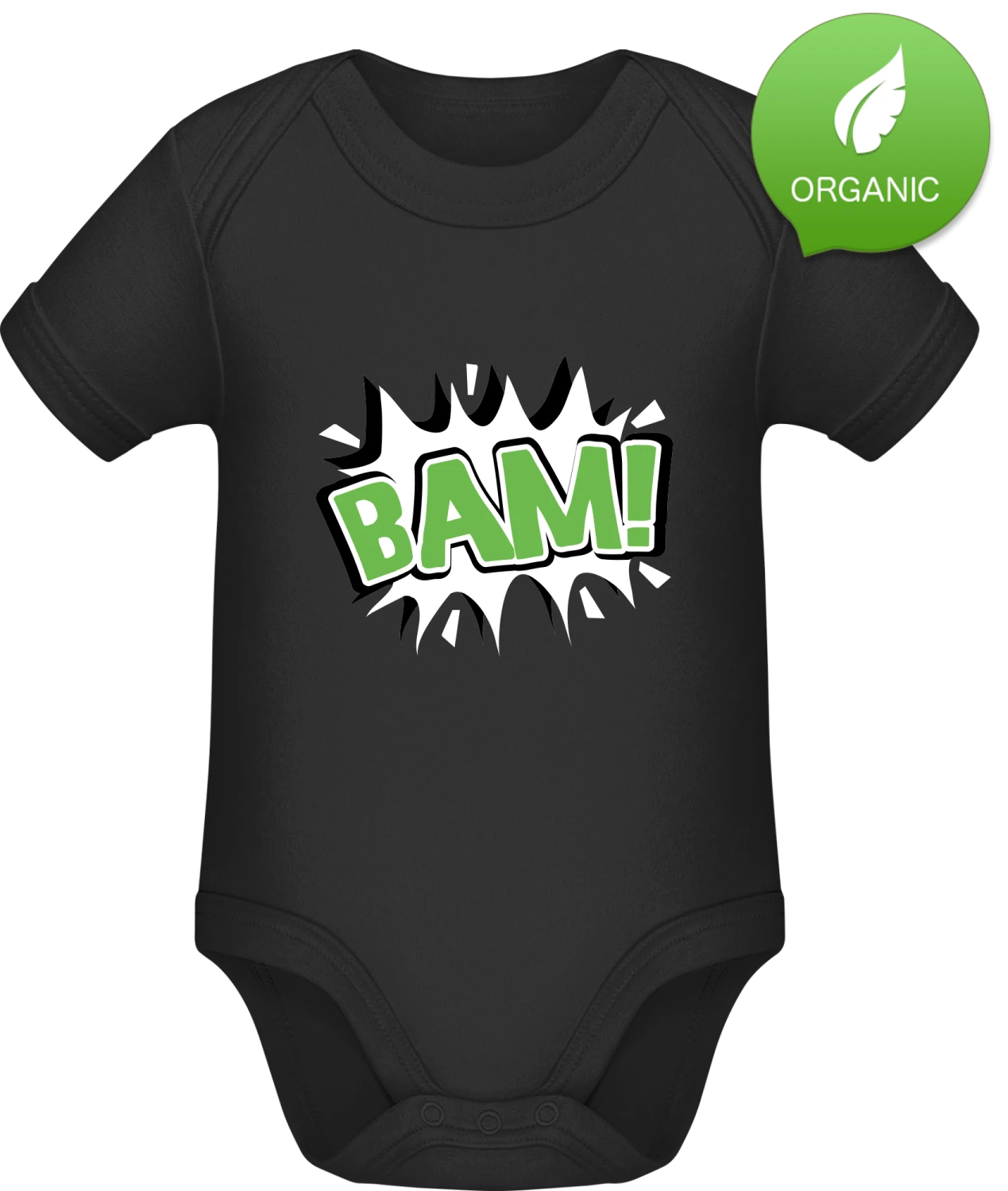 Bam - Black Organic Bodysuit - Front