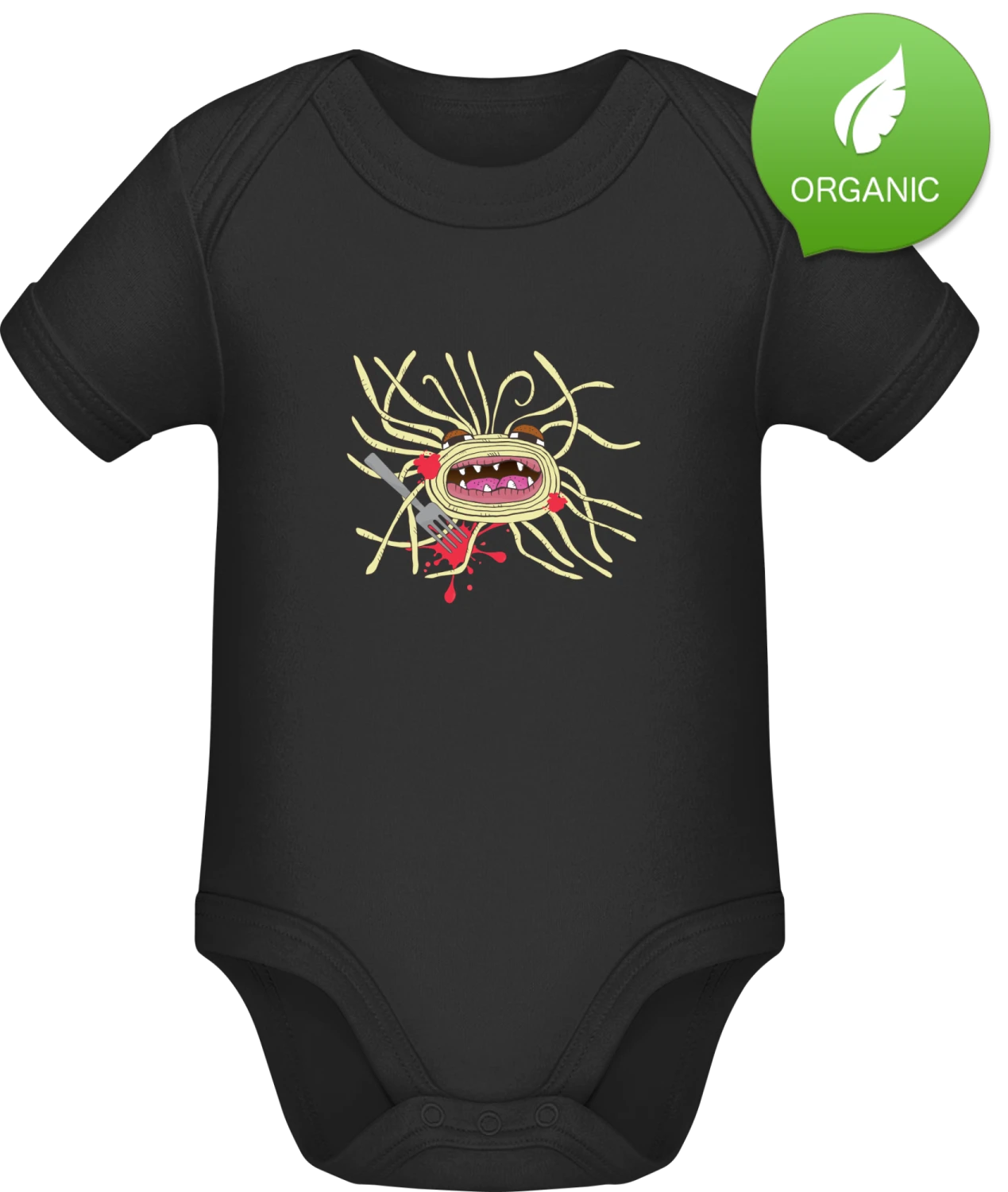 Spaghetti Monster - Black Organic Bodysuit - Front