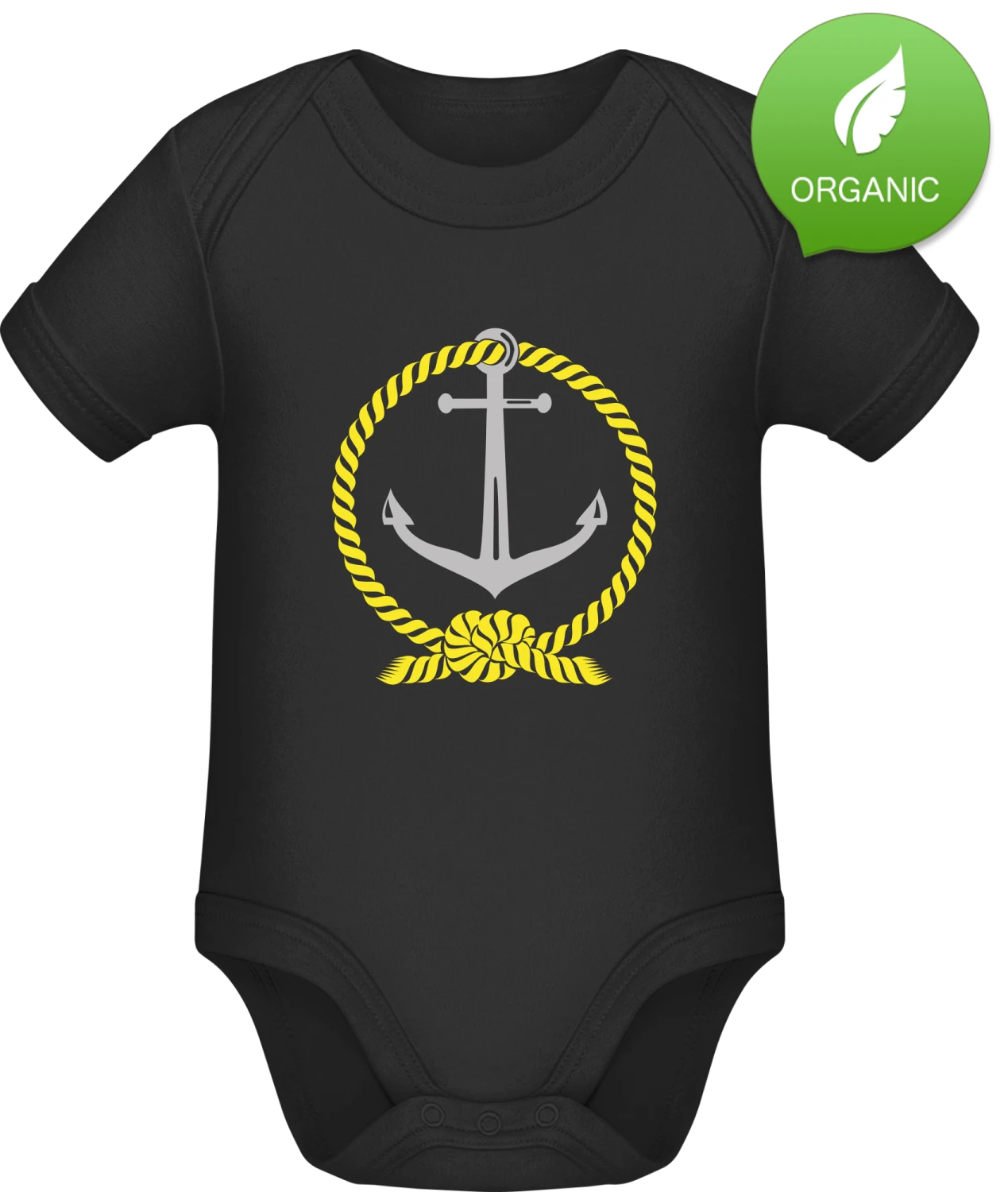 Anchor Sailor - Black Organic Bodysuit - Front