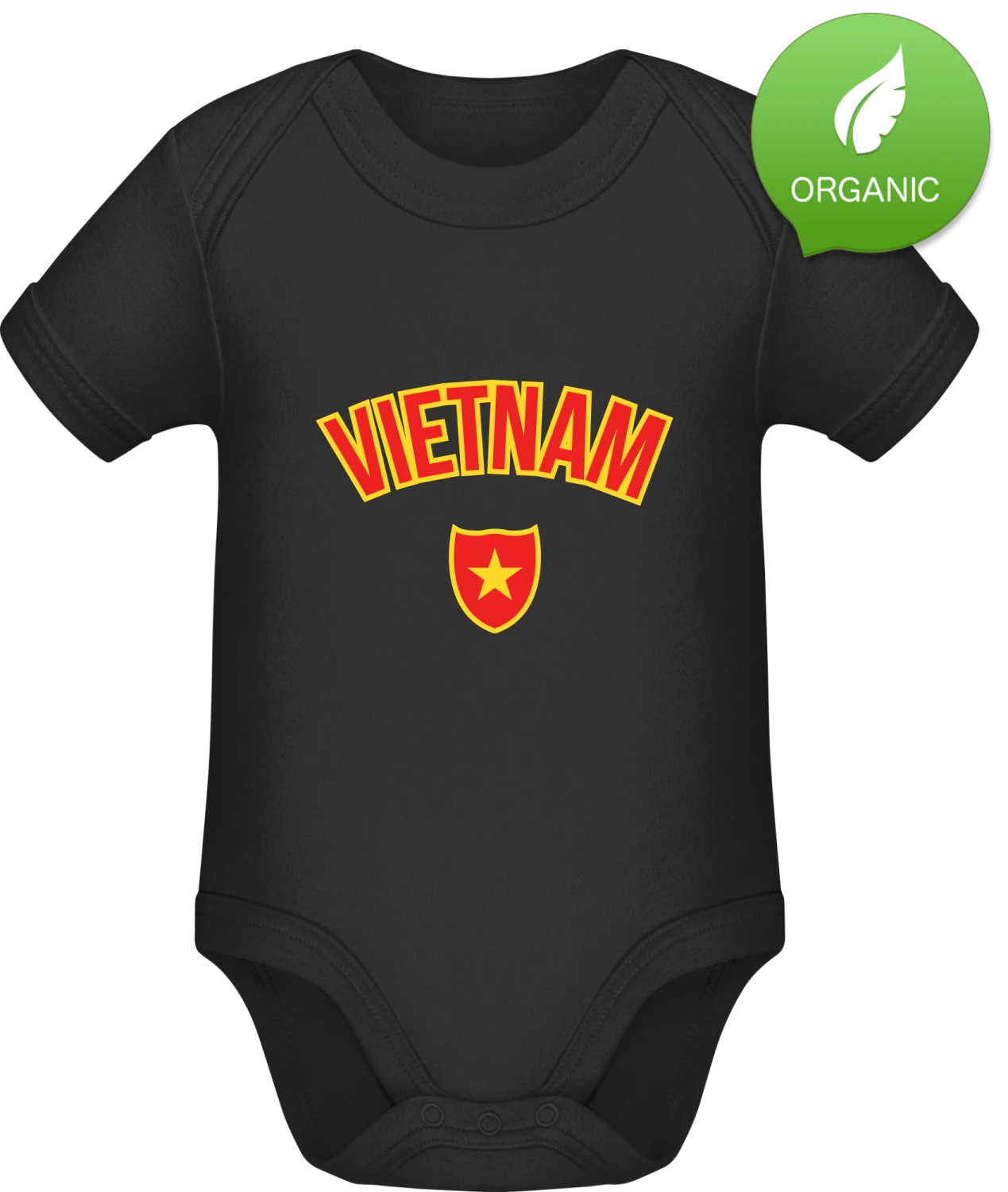 VIETNAM Fan - Black Organic Bodysuit - Front