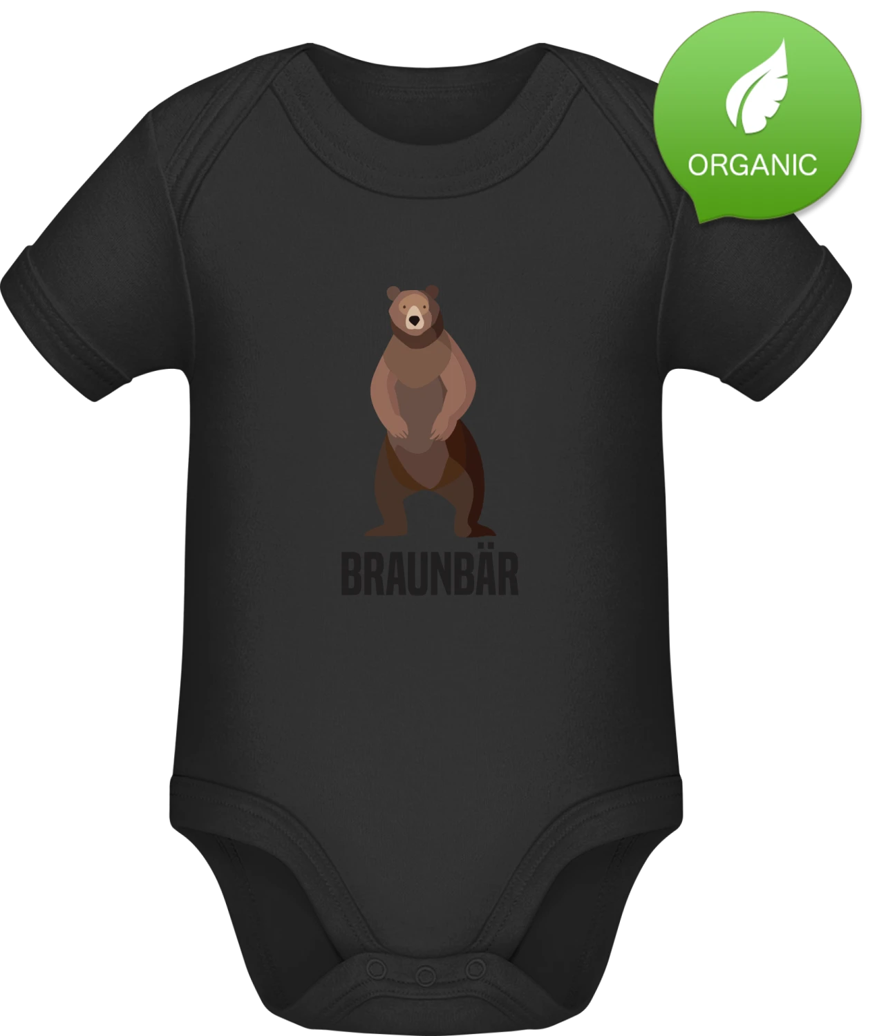 Braunbär - Black Organic Bodysuit - Front