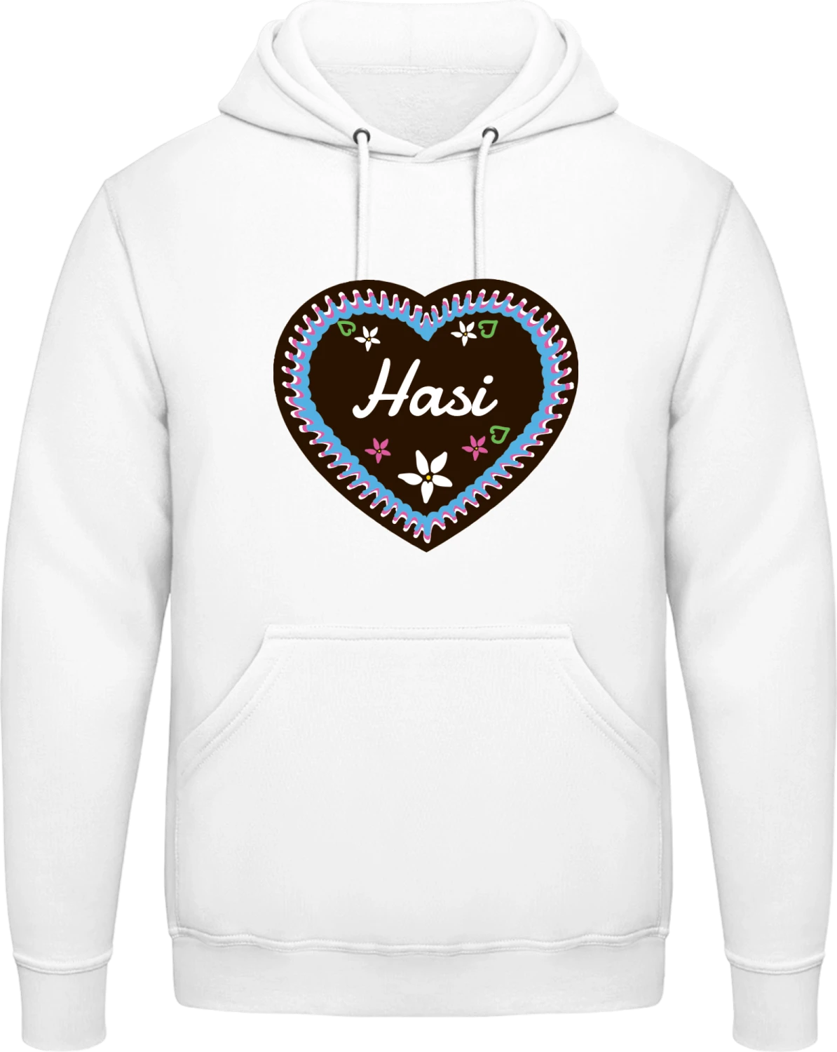 Hasi - Arctic white AWDis man hoodie - Front