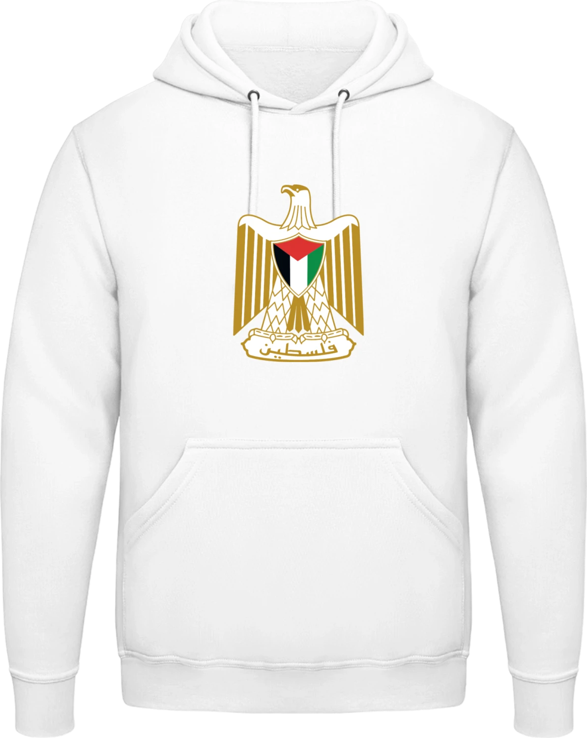 Palestine Coat of Arms - Arctic white AWDis man hoodie - Front