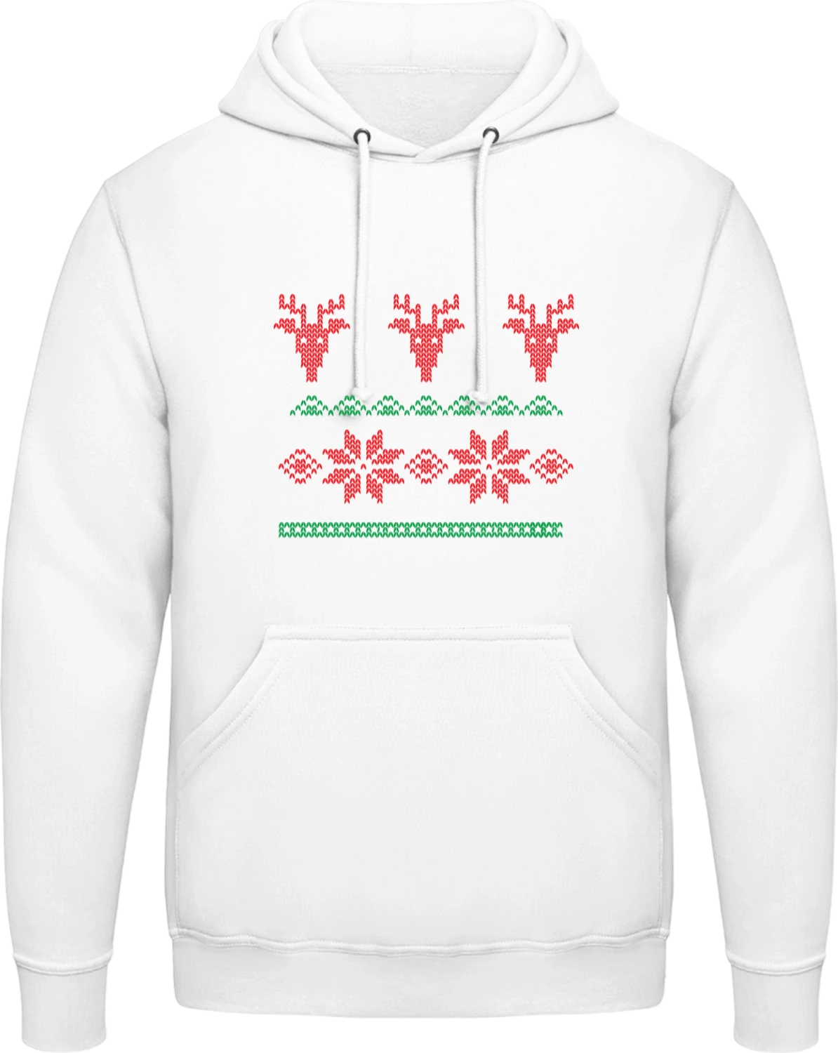 Reindeer Winter Pattern - Arctic white AWDis man hoodie - Front