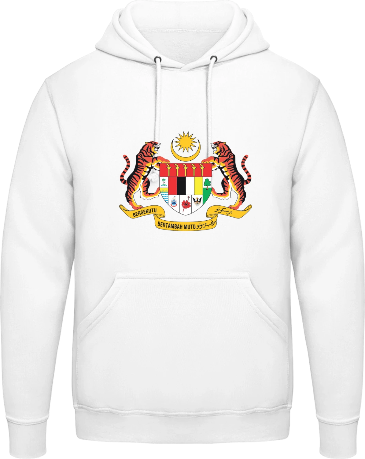 Malaysia Coat of Arms - Arctic white AWDis man hoodie - Front
